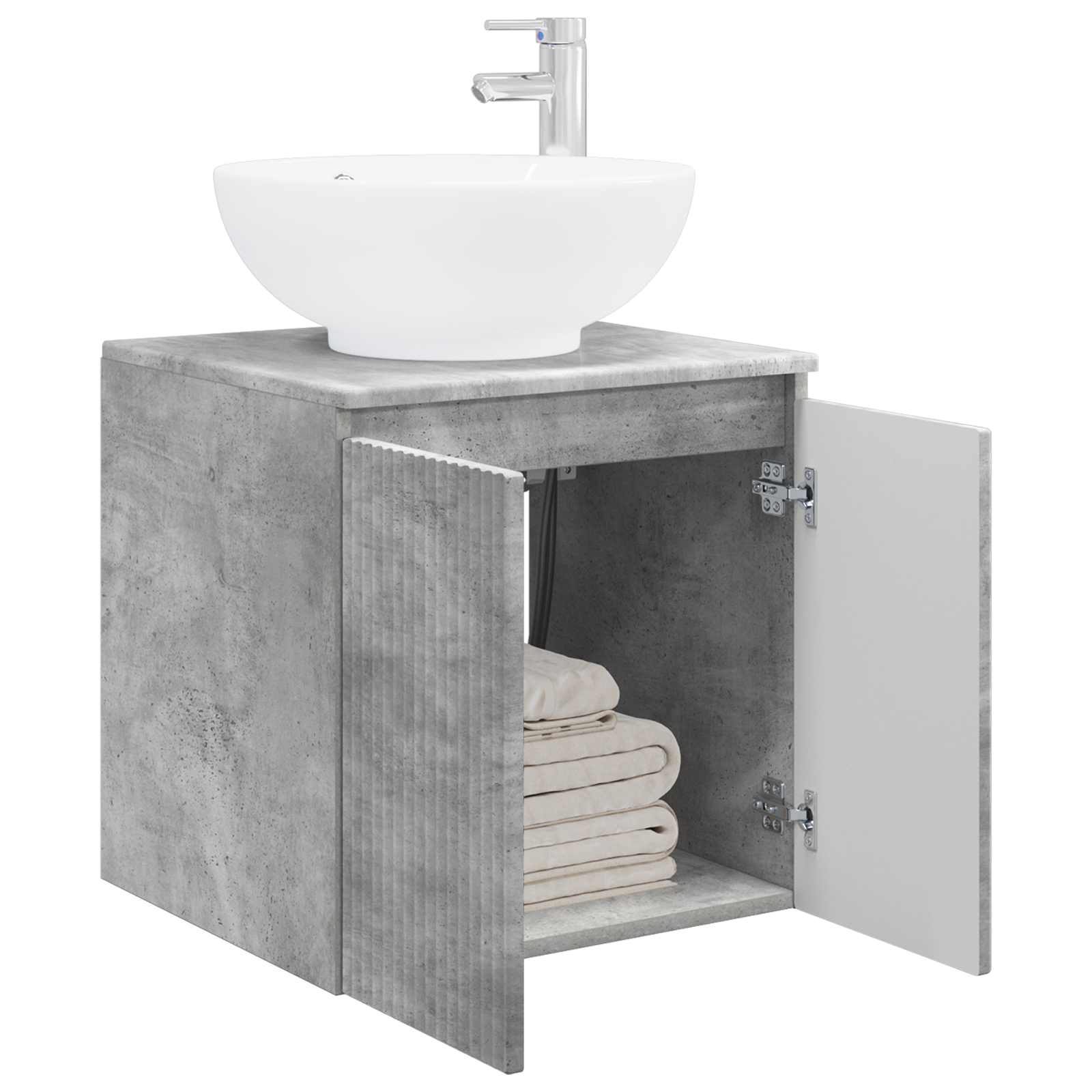 Vanité de lavabo mural Gris béton 49,5 x 44,5 x 65 cm