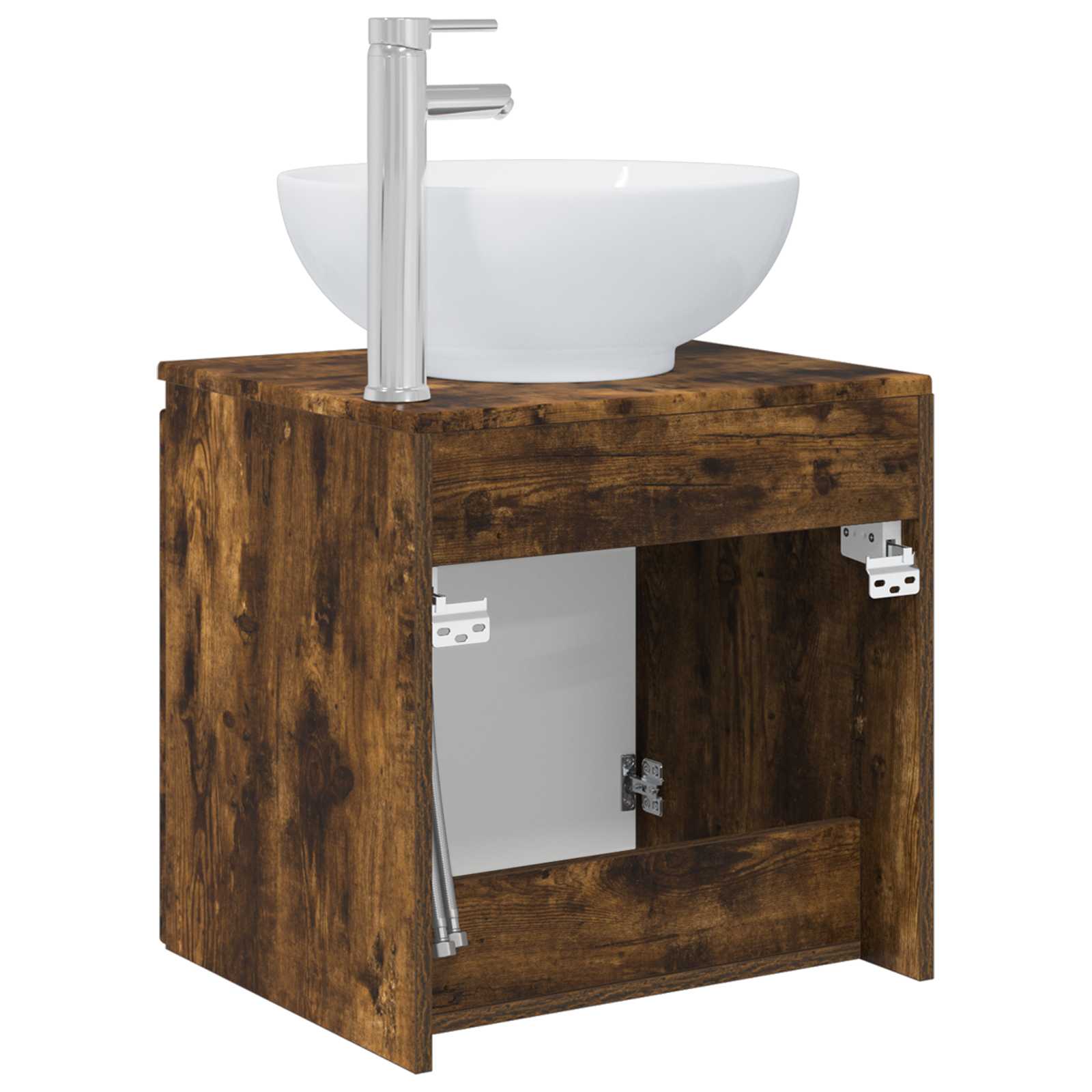 Vanité de lavabo mural Chêne fumé 49,5 x 44,5 x 65 cm
