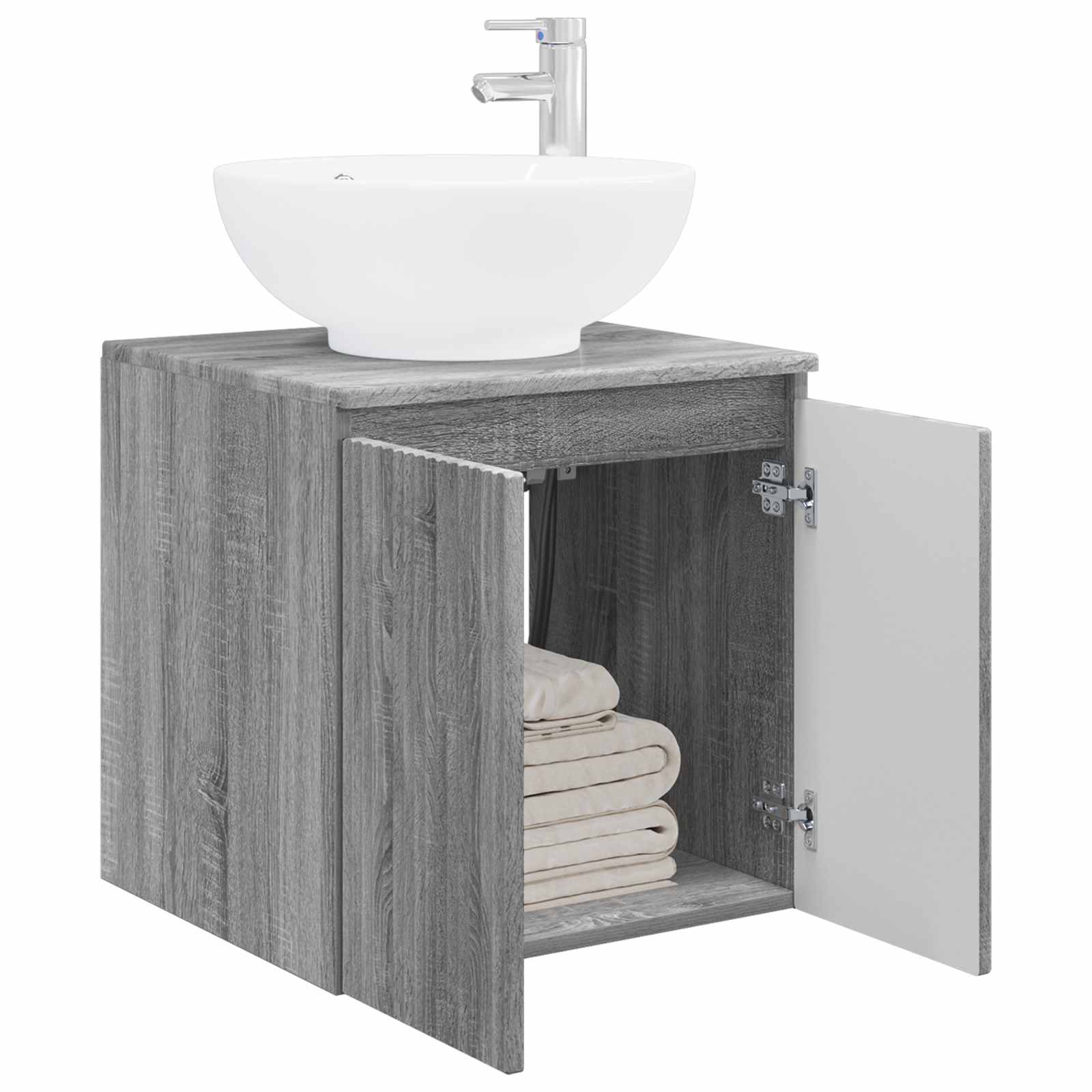 Vanité de lavabo mural Sonoma gris 49,5 x 44,5 x 65 cm