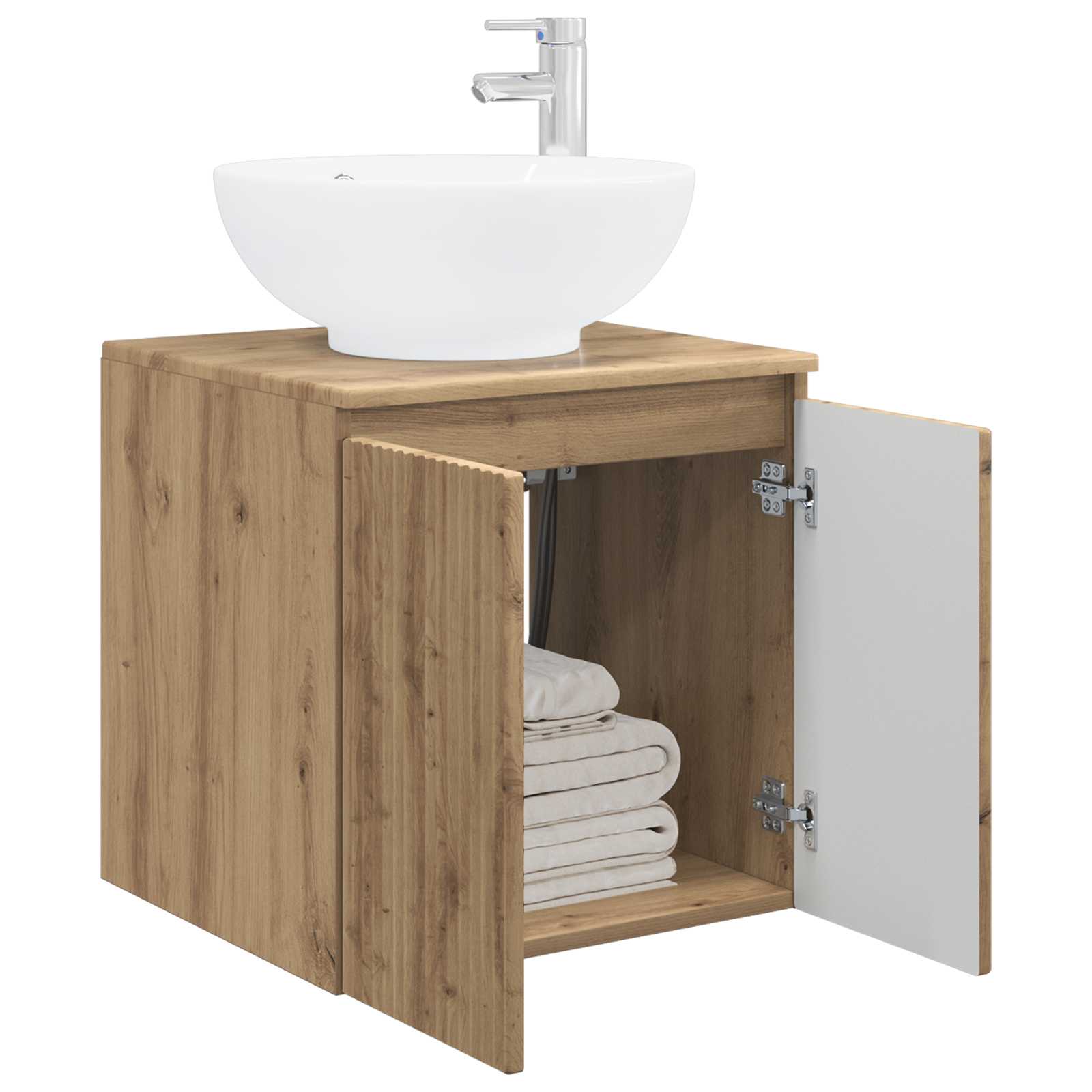 Vanité de lavabo mural Chêne artisanal 49,5 x 44,5 x 65 cm