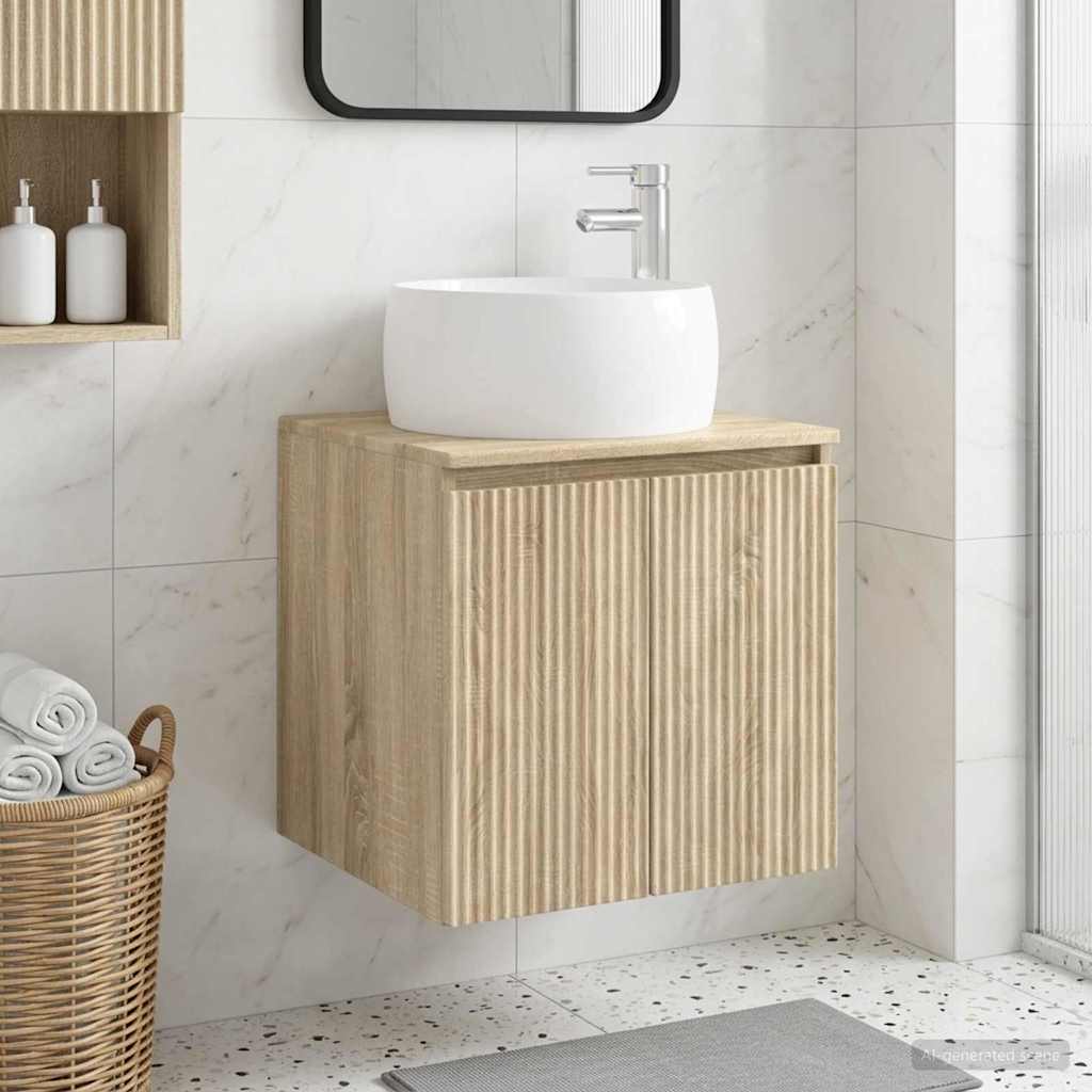 Vanité de lavabo mural Chêne Sonoma 49,5 x 44,5 x 66 cm - XIOS