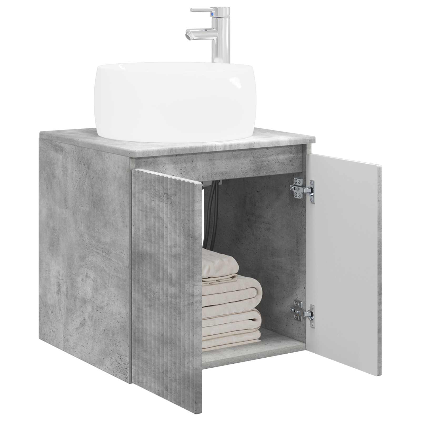 Vanité de lavabo mural Gris béton 49,5 x 44,5 x 66 cm