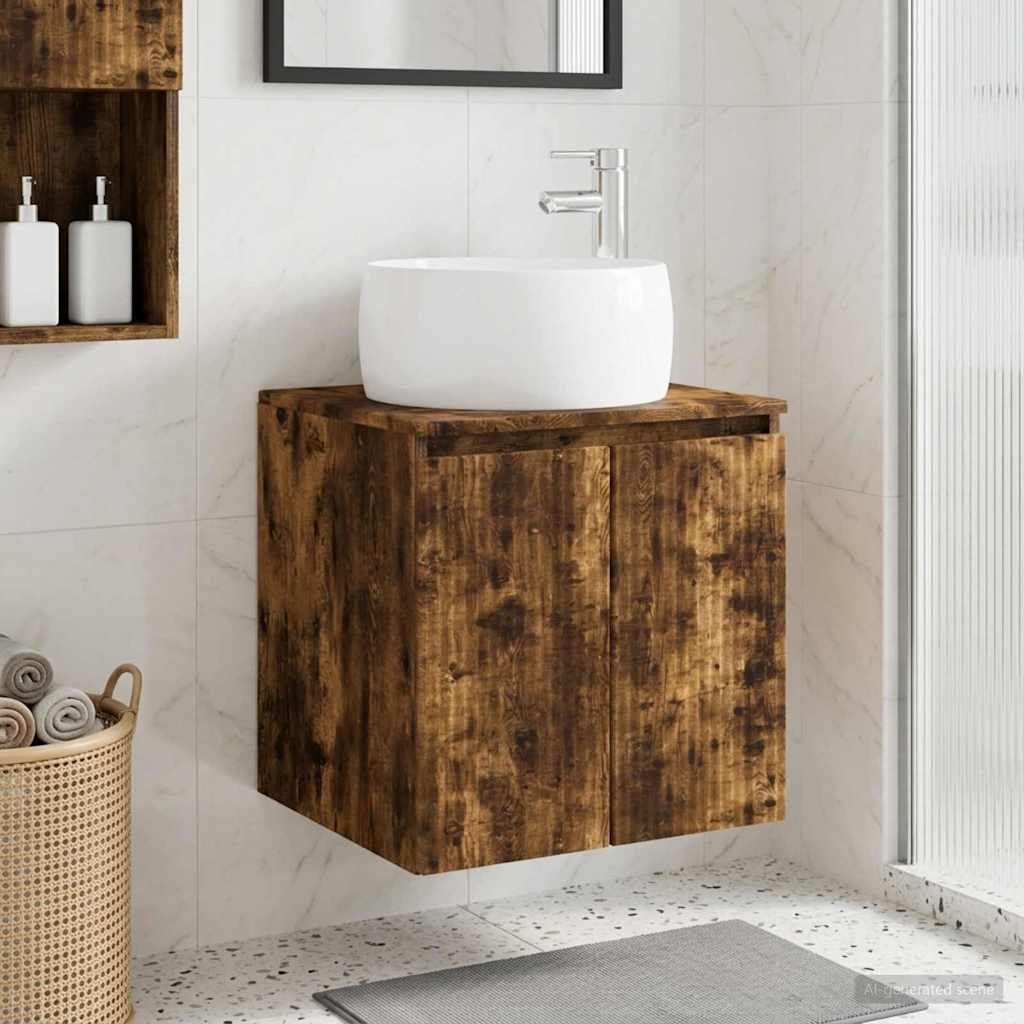 Vanité de lavabo mural Chêne fumé 49,5 x 44,5 x 66 cm - XIOS