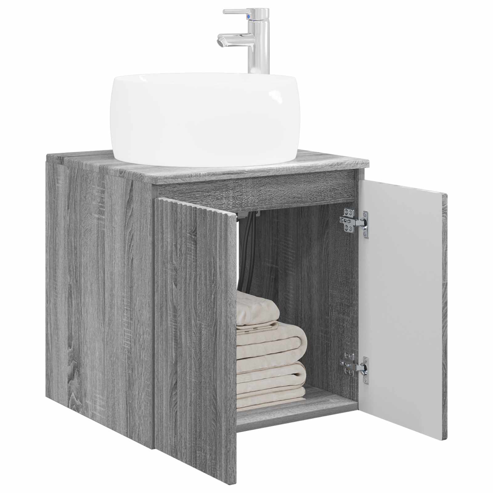 Vanité de lavabo mural Sonoma gris 49,5 x 44,5 x 66 cm