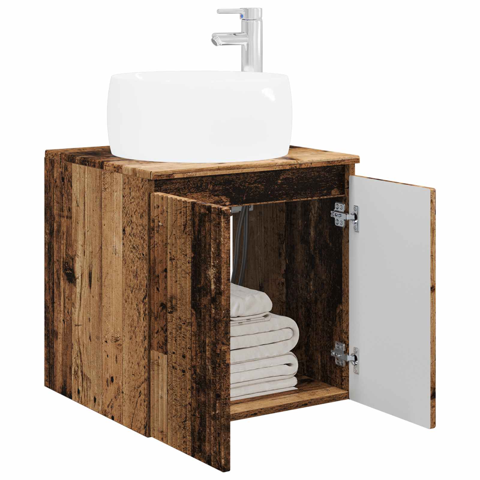 Vanité de lavabo mural Bois ancien 49,5 x 44,5 x 66 cm