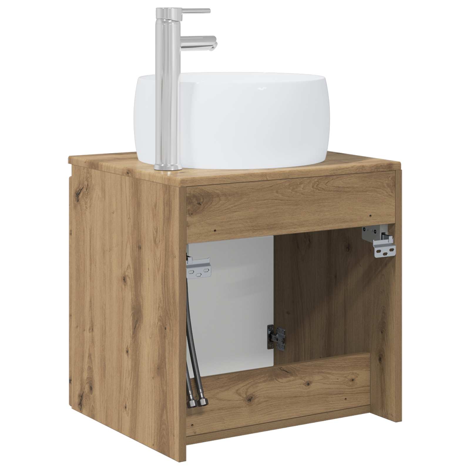 Vanité de lavabo mural Chêne artisanal 49,5 x 44,5 x 66 cm