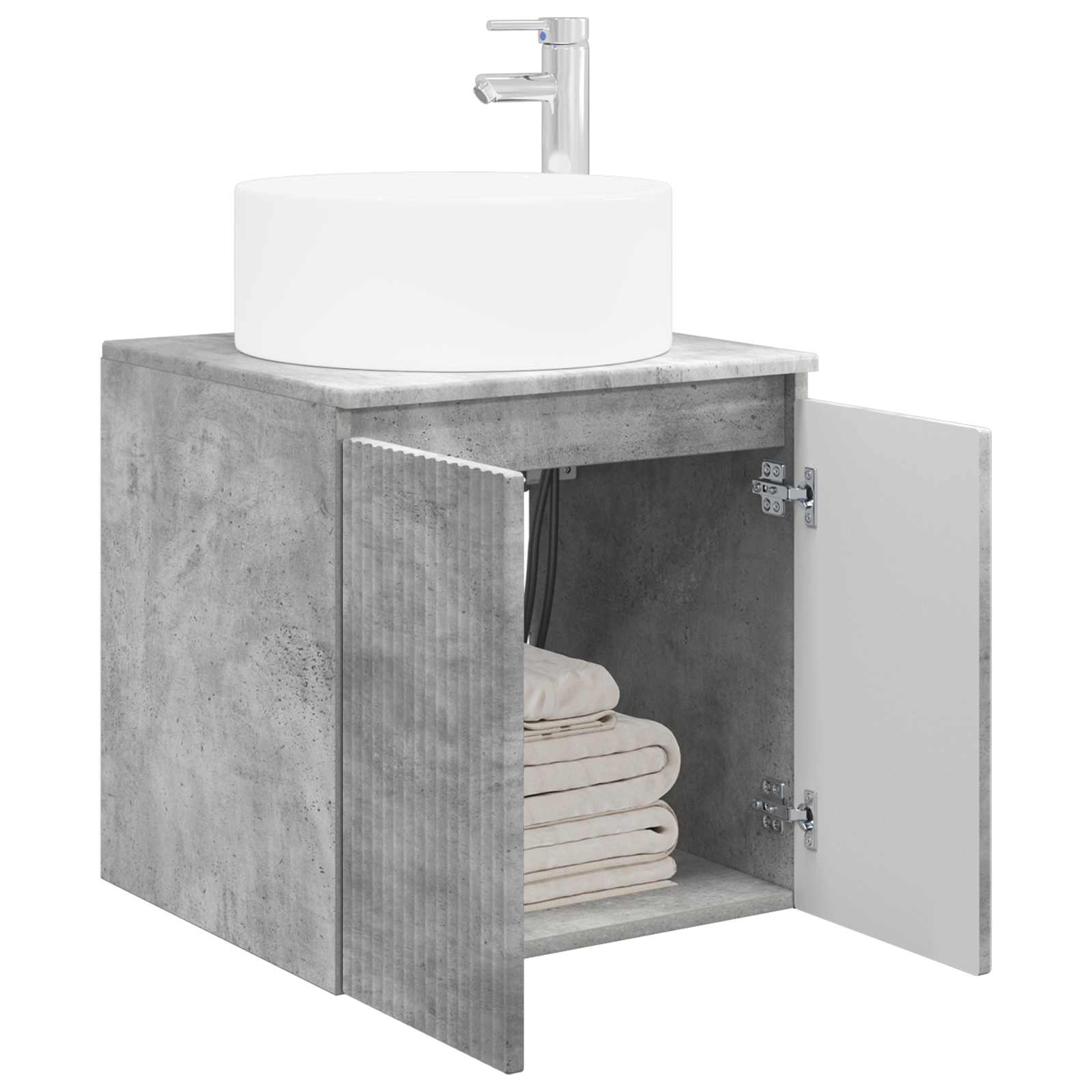Meuble de lavabo mural Gris béton 49,5 x 44,5 x 65,5 cm