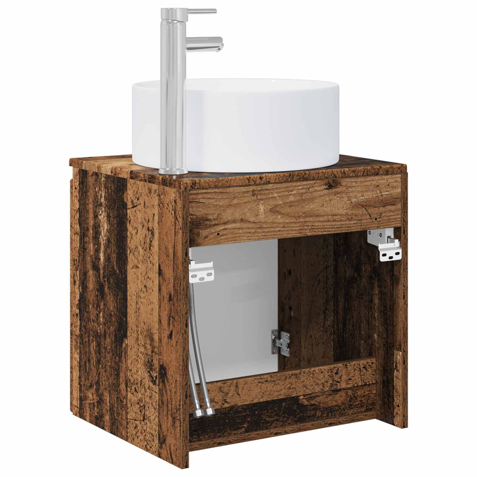 Meuble de lavabo mural Bois ancien 49,5 x 44,5 x 65,5 cm
