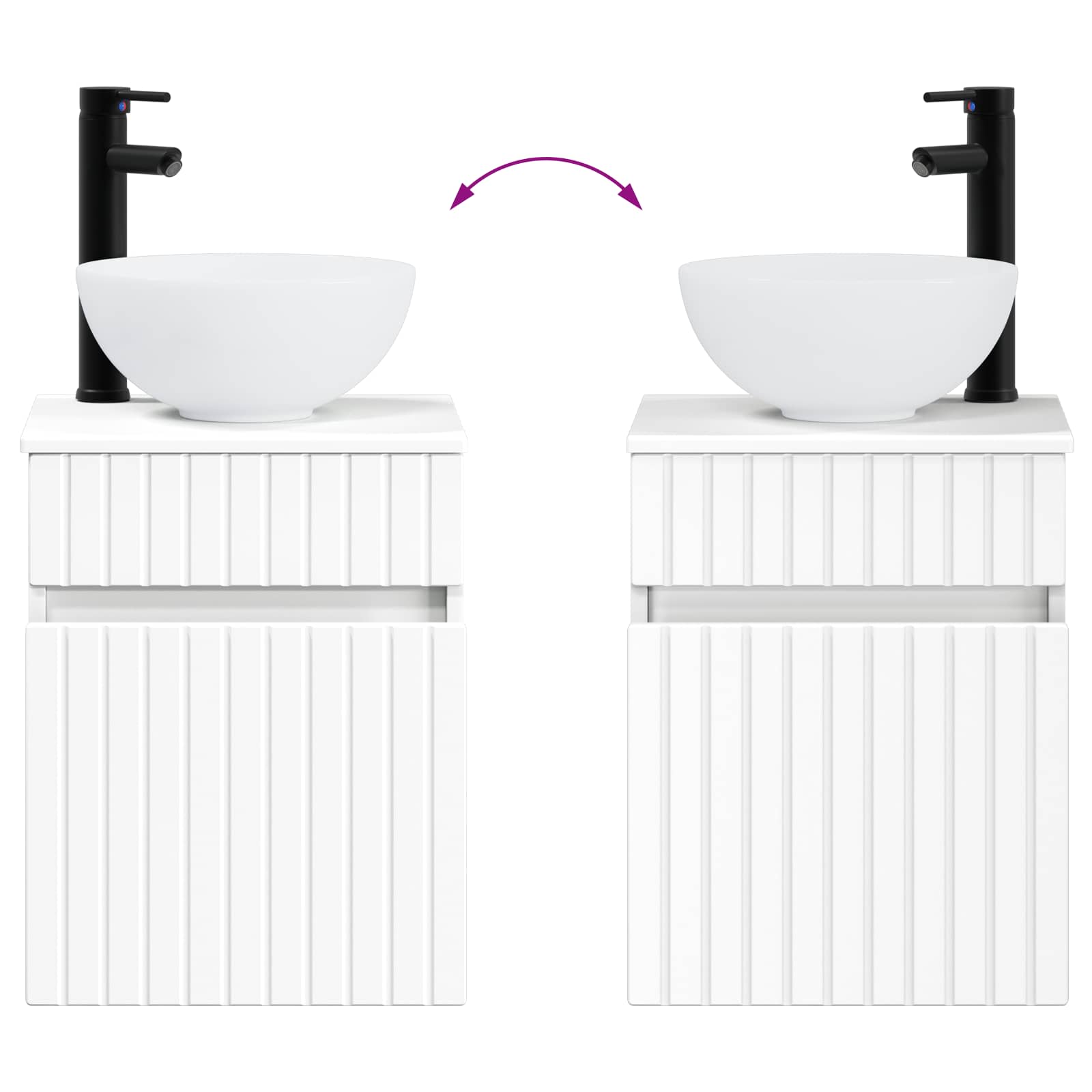 Meuble de lavabo mural Blanc 39 x 41 x 64,5 cm