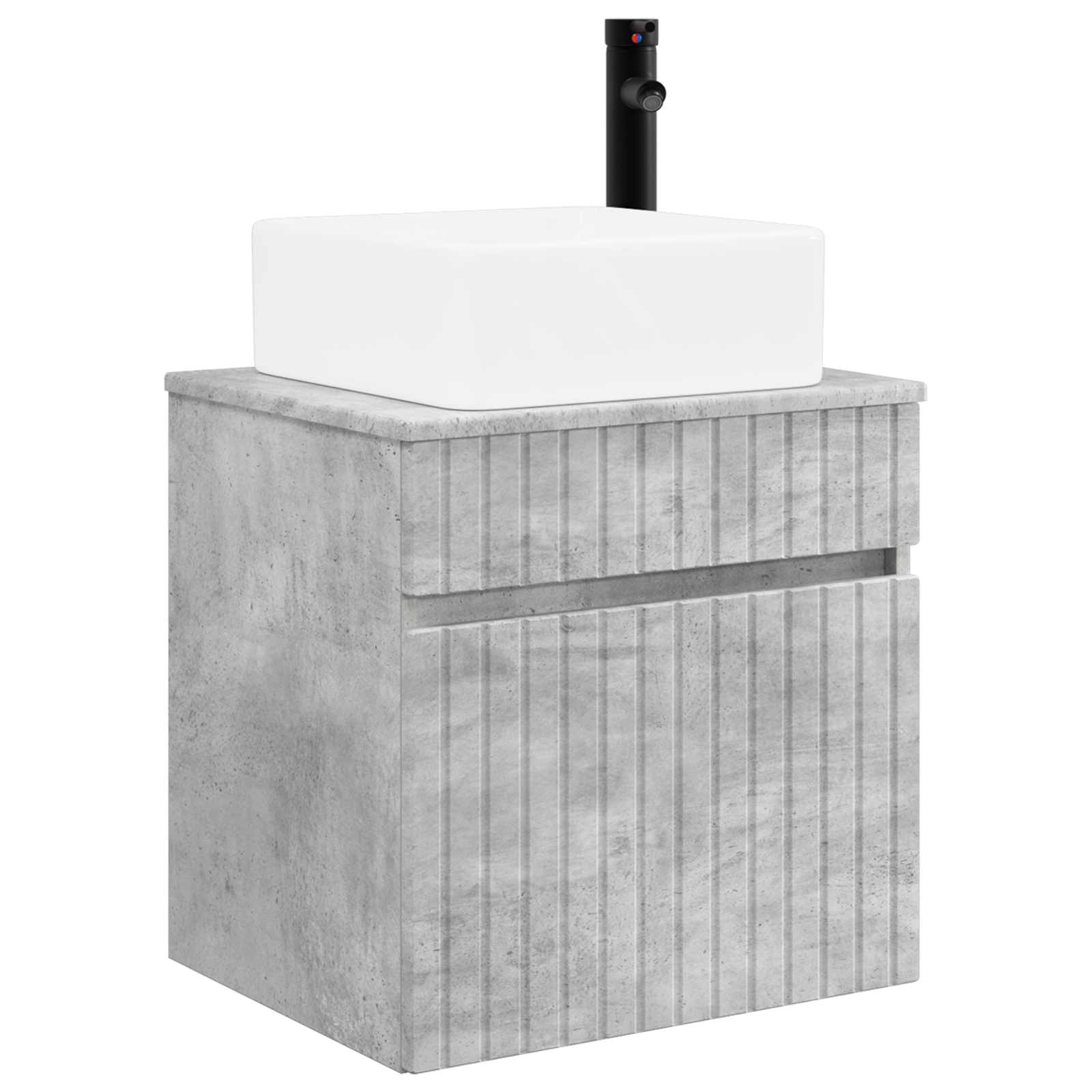 Meuble de lavabo mural Gris béton 49 x 41 x 63 cm