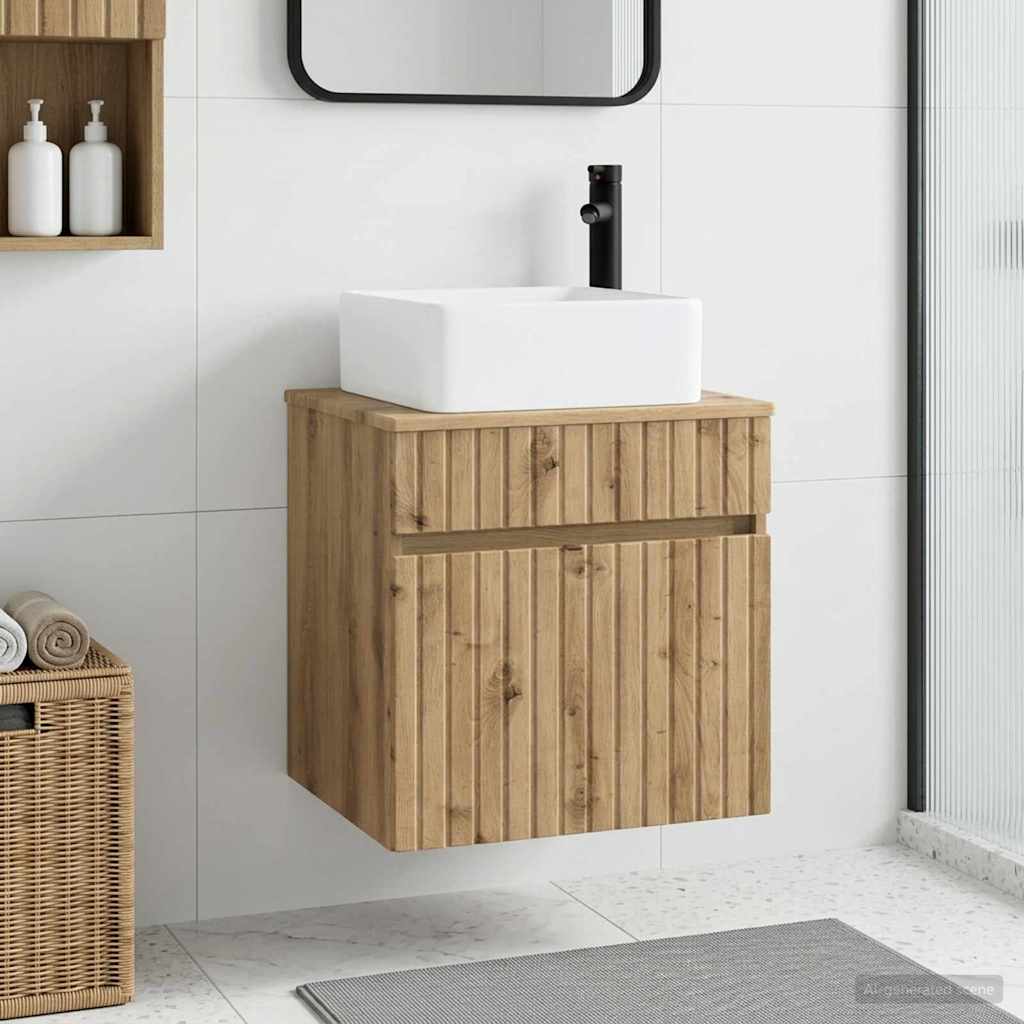 Meuble de lavabo mural Chêne artisanal 49 x 41 x 63 cm