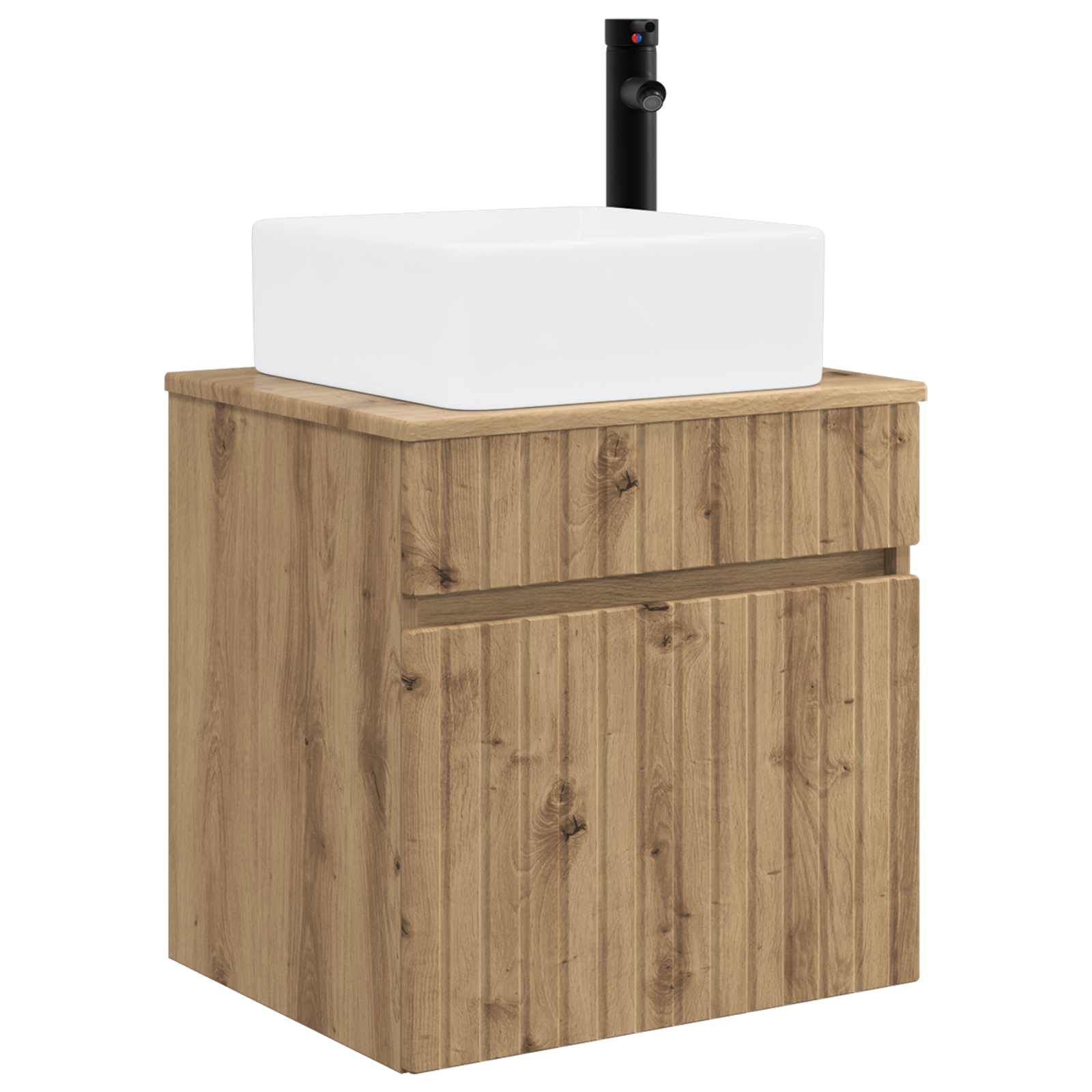 Meuble de lavabo mural Chêne artisanal 49 x 41 x 63 cm