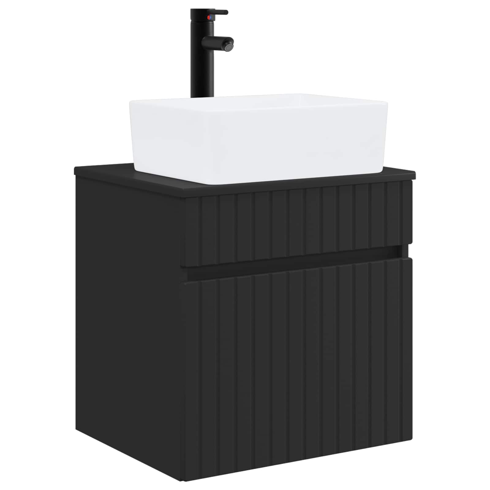 Meuble de lavabo mural Noir 49 x 41 x 63 cm Bois d'ingénierie