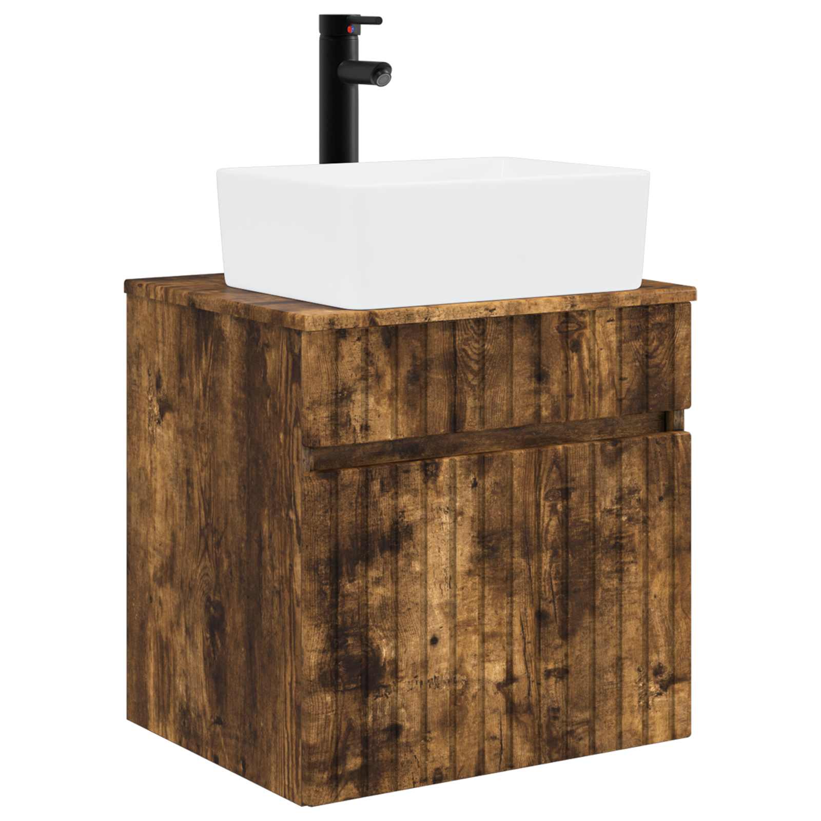 Meuble de lavabo mural Chêne fumé 49 x 41 x 63 cm