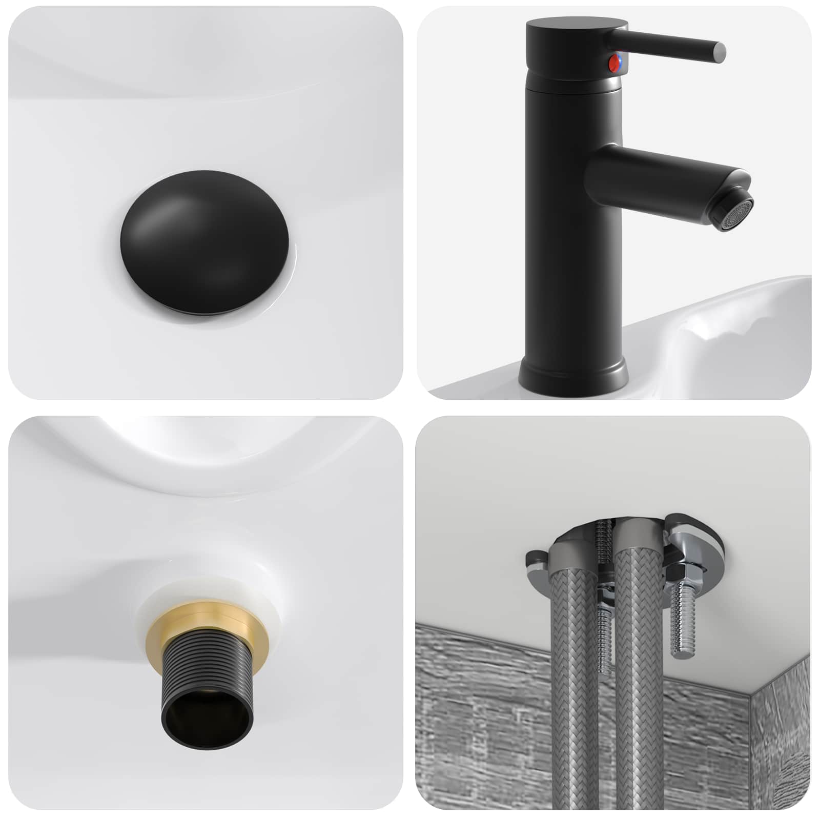 Meuble de lavabo mural Sonoma gris 49 x 41 x 63 cm