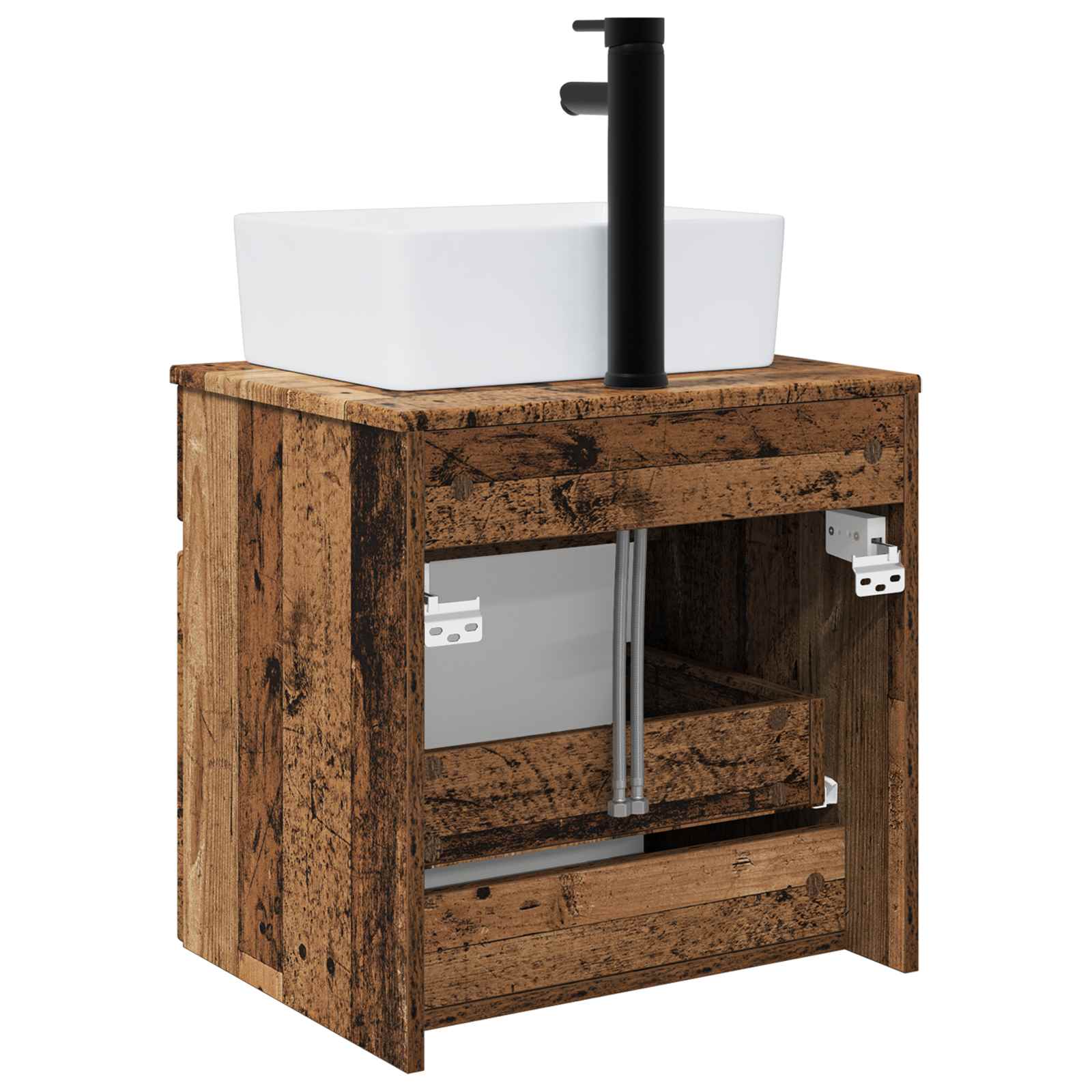 Meuble de lavabo mural Bois ancien 49 x 41 x 63 cm