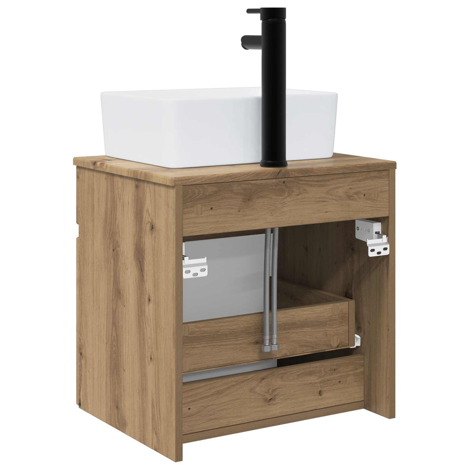Meuble de lavabo mural Chêne artisanal 49 x 41 x 63 cm