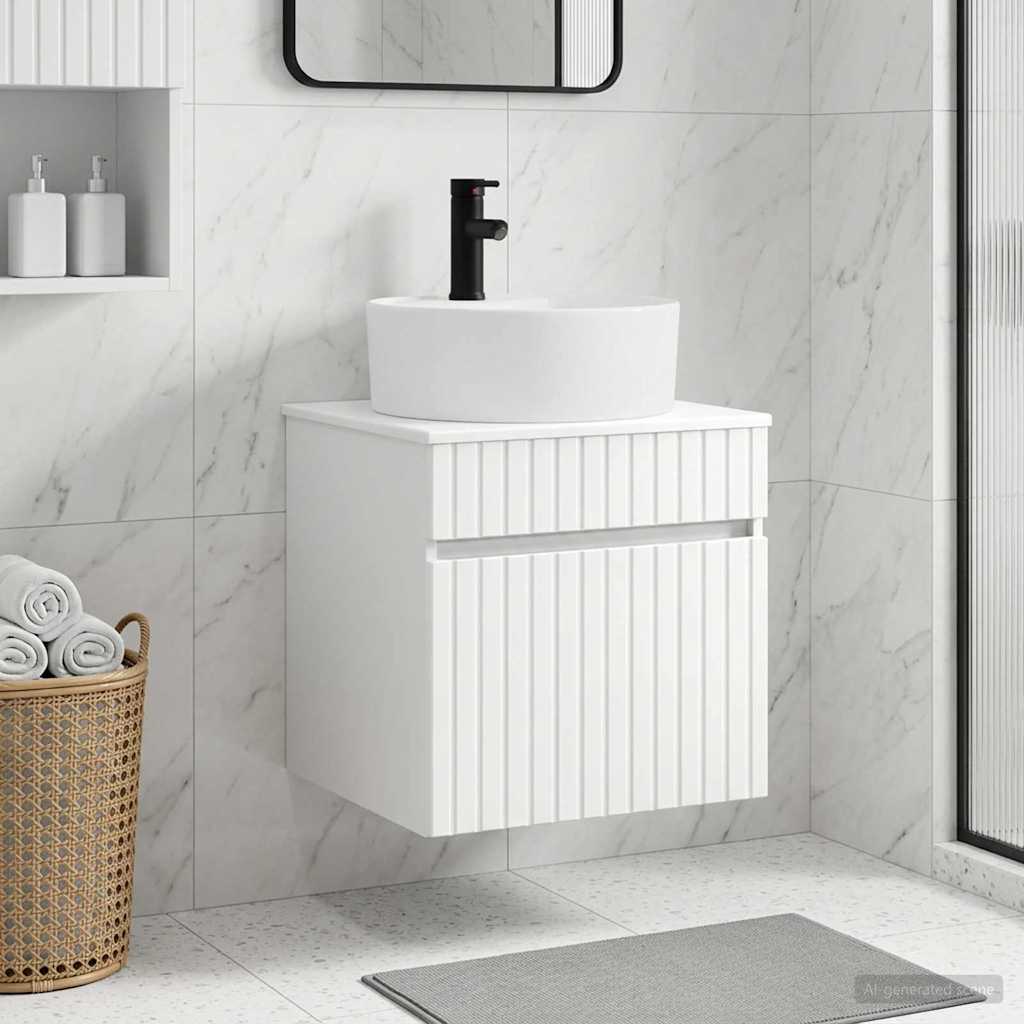 Meuble de lavabo mural Blanc 49 x 44,5 x 65 cm