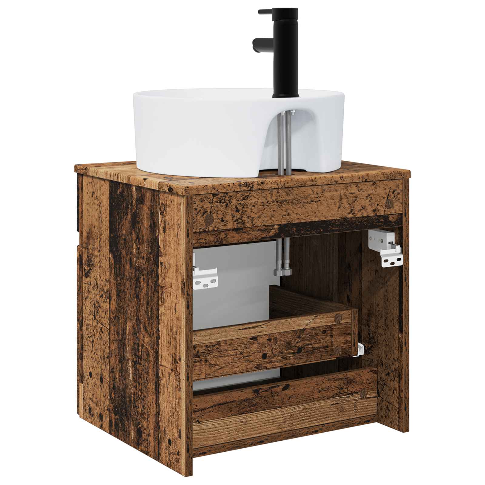 Meuble de lavabo mural Bois ancien 49 x 44,5 x 65 cm