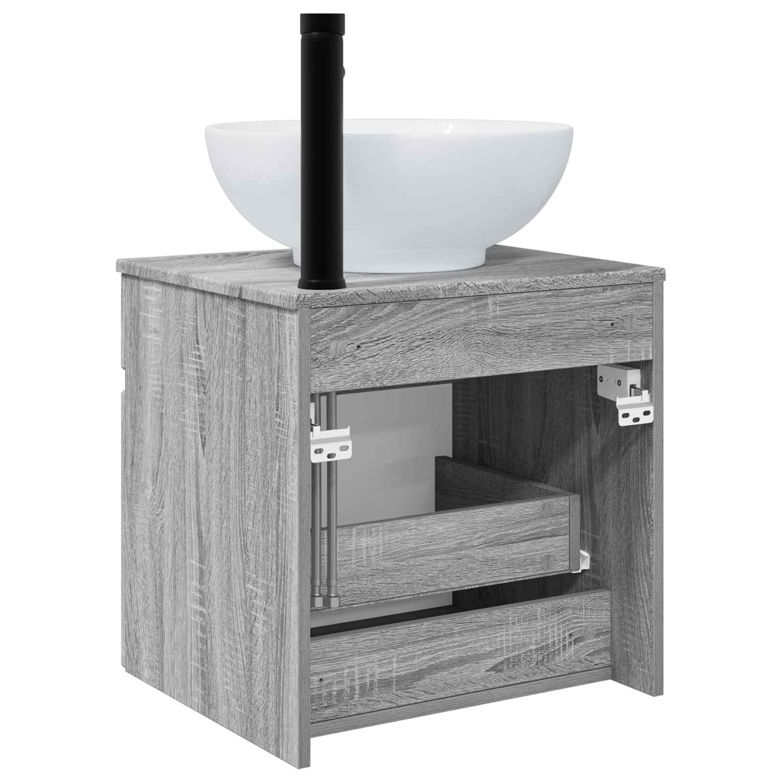 Meuble de lavabo mural Sonoma gris 49 x 44,5 x 66,5 cm