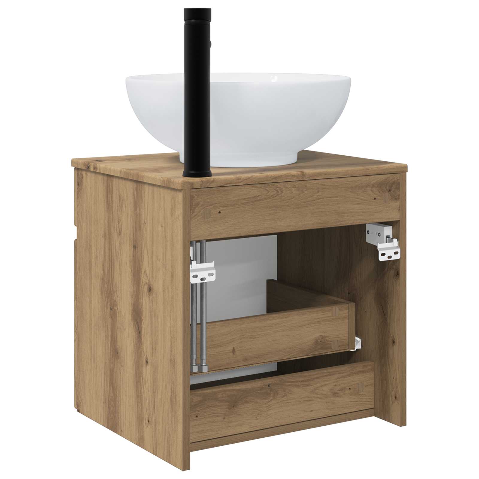 Meuble de lavabo mural Chêne artisanal 49 x 44,5 x 66,5 cm