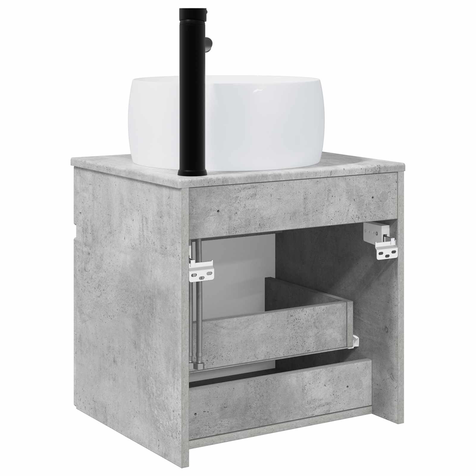 Meuble de lavabo mural Gris béton 49 x 44,5 x 66 cm