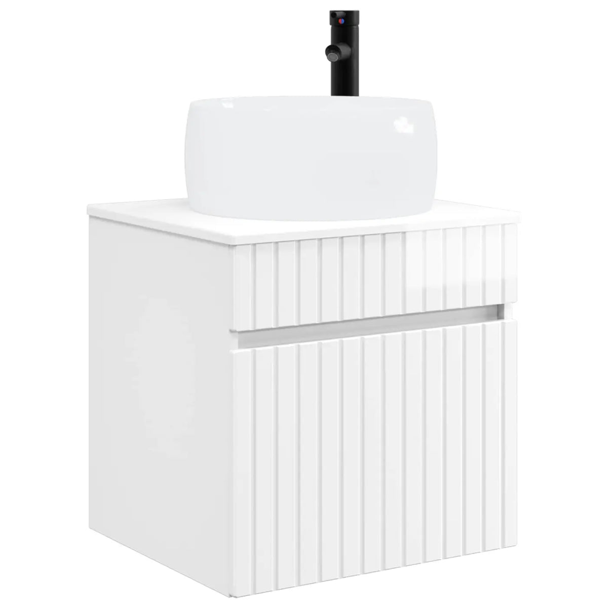 Meuble de lavabo mural Blanc brillant 49 x 44,5 x 66 cm - XIOS