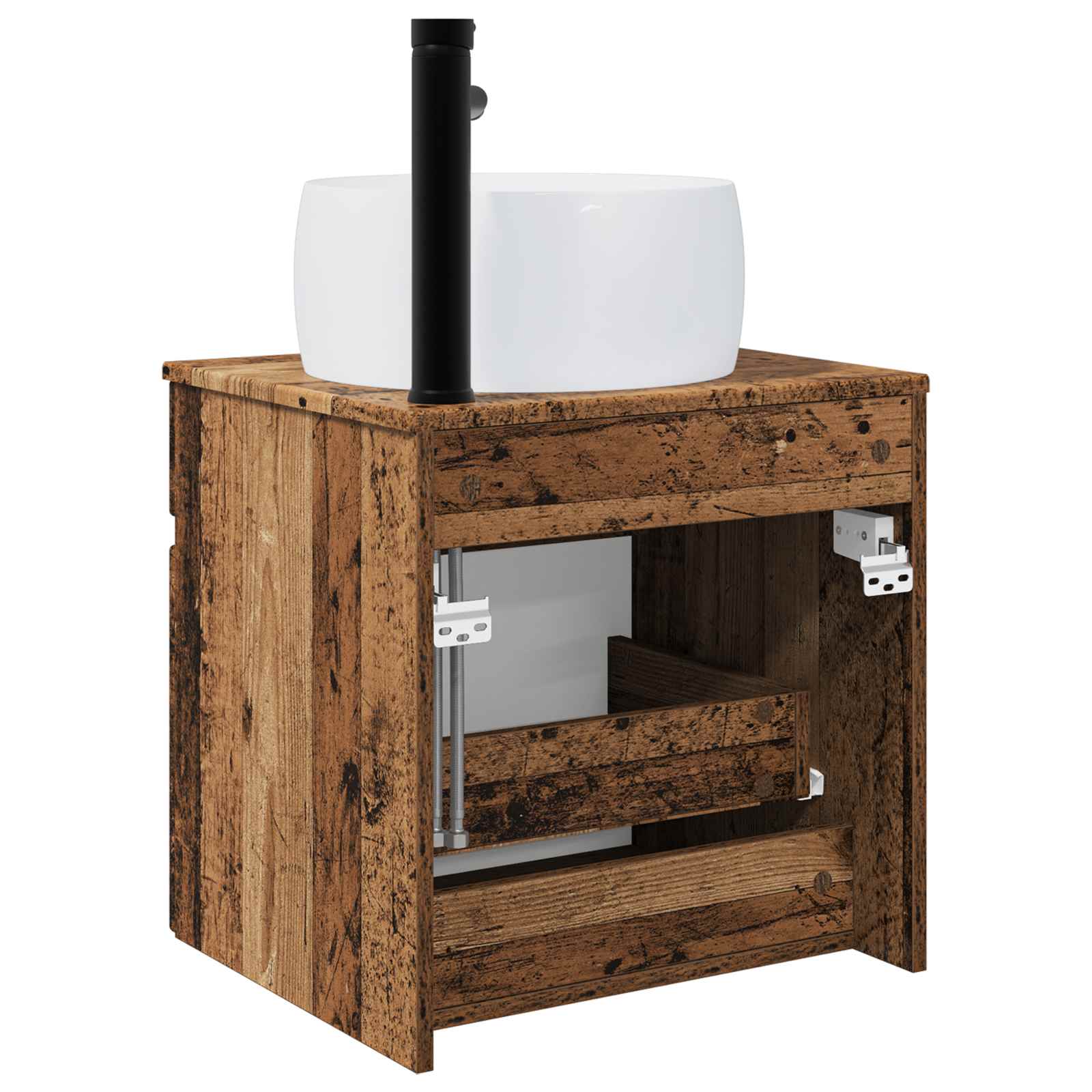 Meuble de lavabo mural Bois ancien 49 x 44,5 x 66 cm