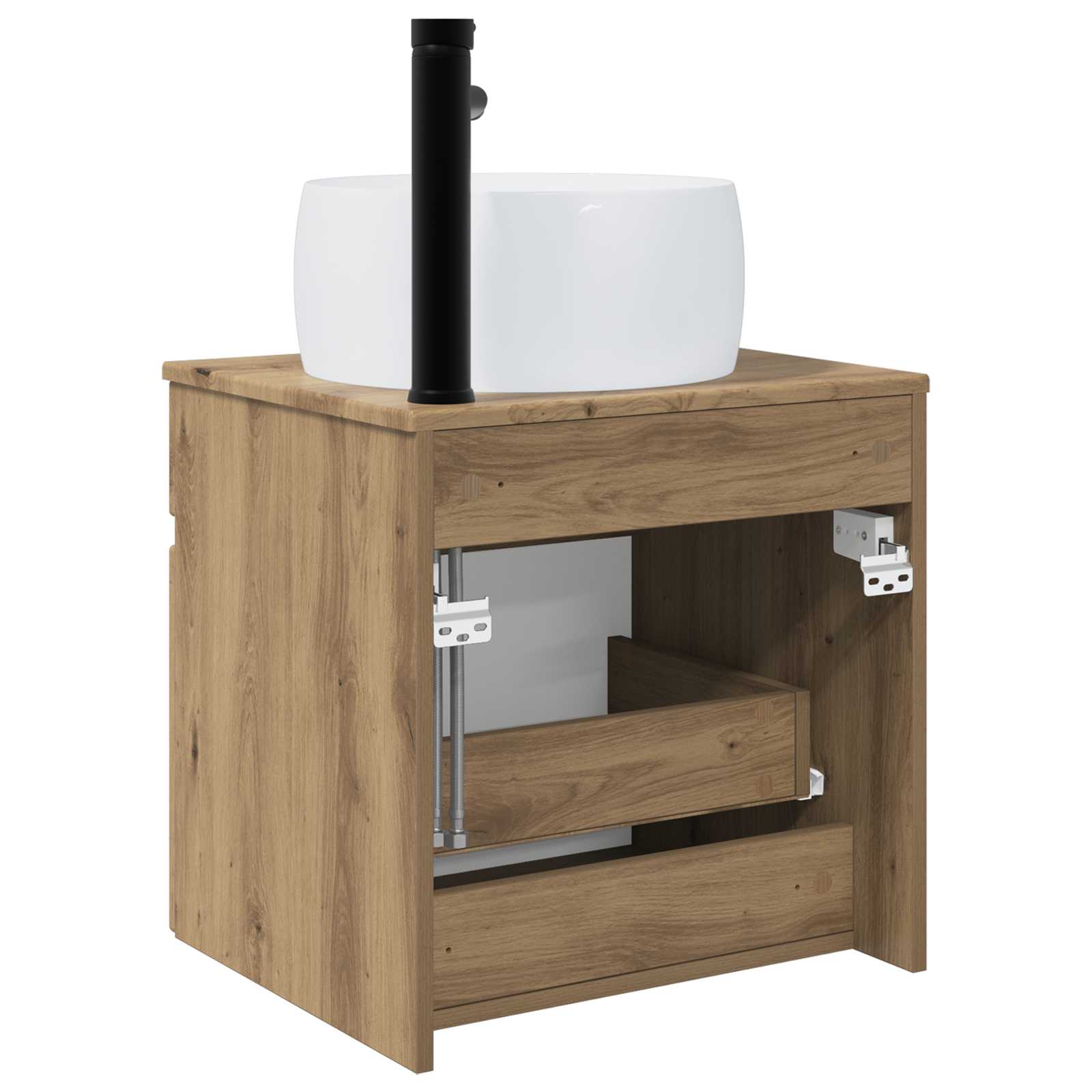 Meuble de lavabo mural Chêne artisanal 49 x 44,5 x 66 cm