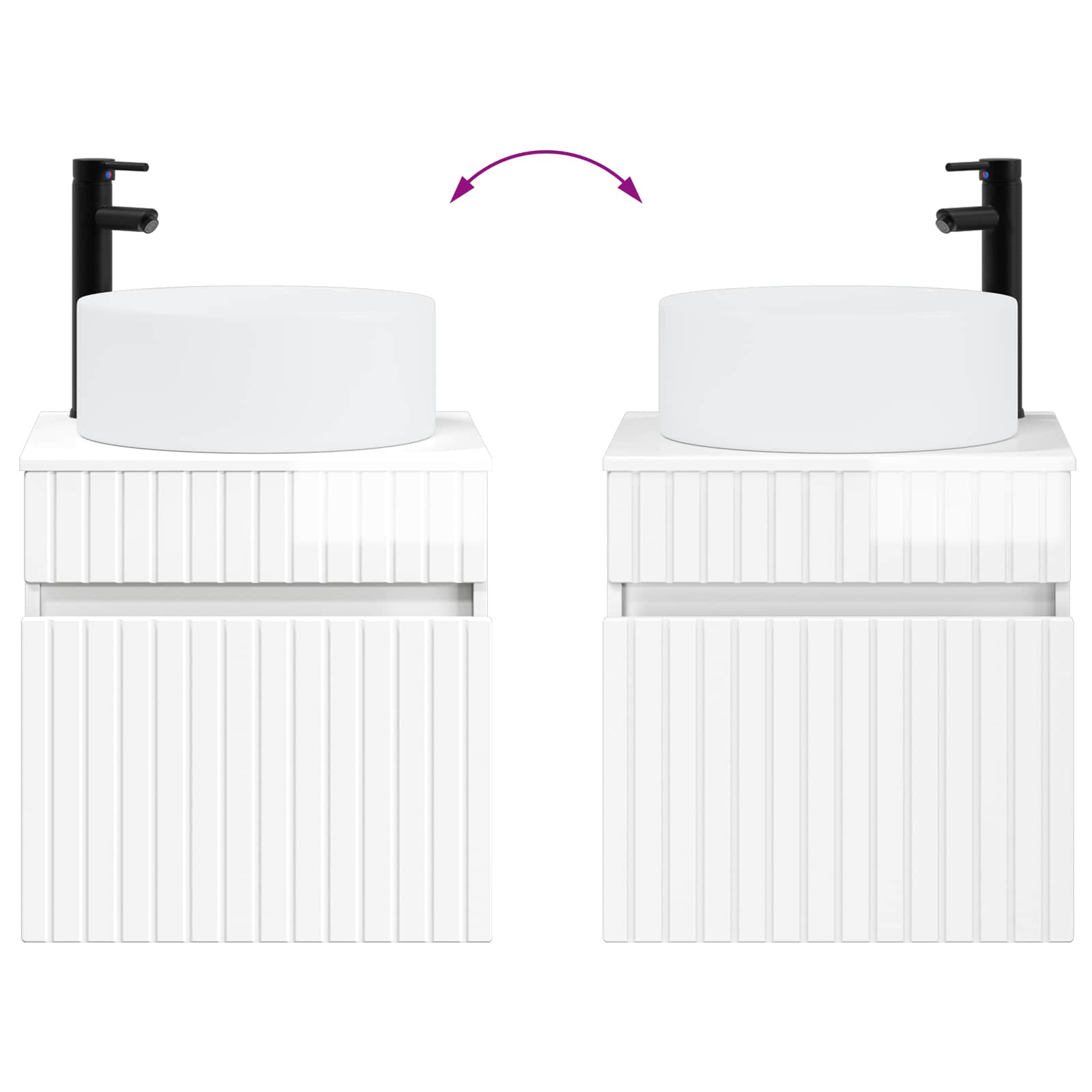 Meuble de lavabo mural Blanc brillant 49 x 44,5 x 65,5 cm