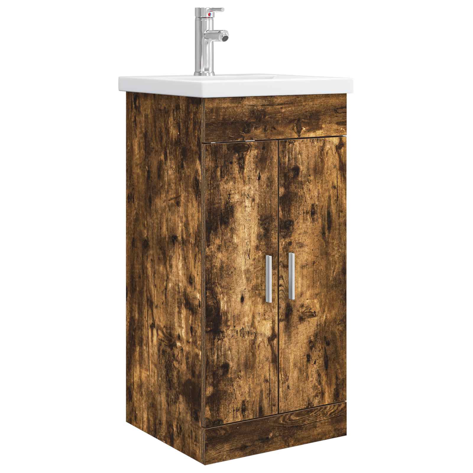 Meuble de salle de bain avec évier Chêne fumé 42 x 40 x 84,5 cm