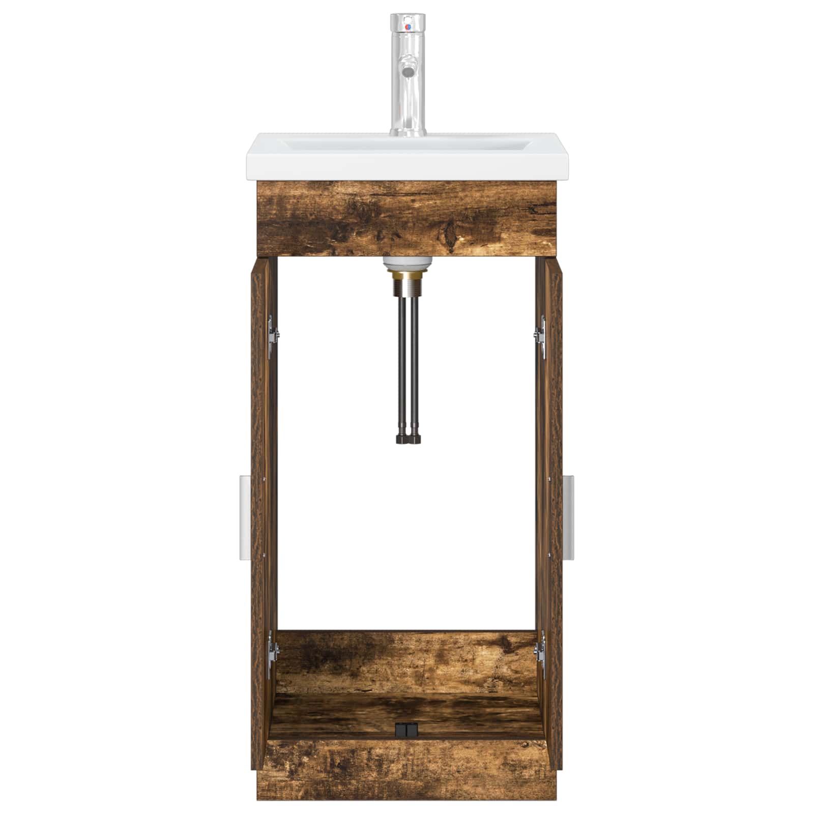 Meuble de salle de bain avec évier Chêne fumé 42 x 40 x 84,5 cm