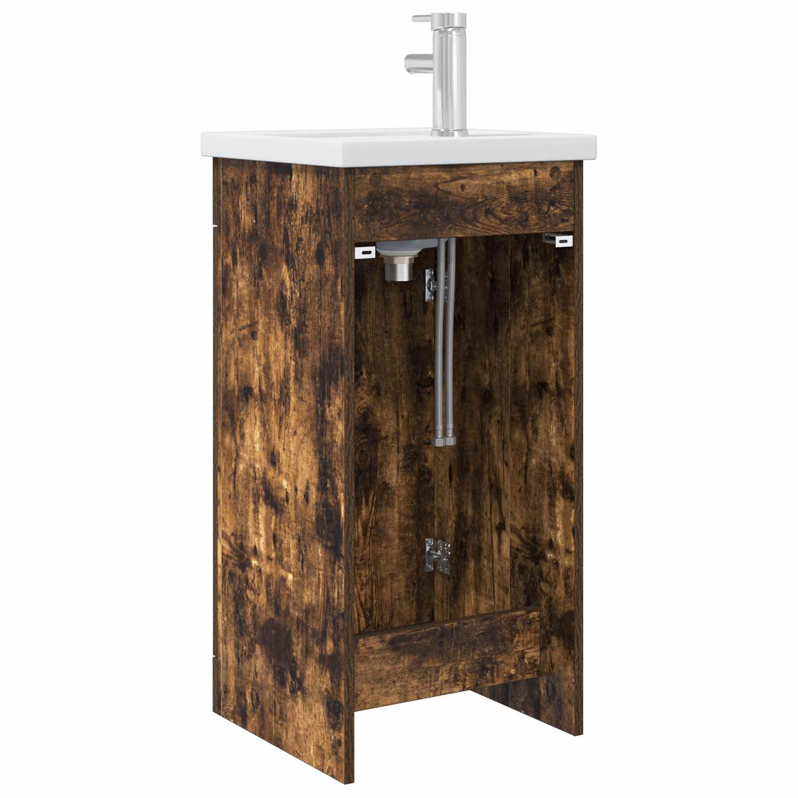 Meuble de salle de bain avec évier Chêne fumé 42 x 40 x 84,5 cm