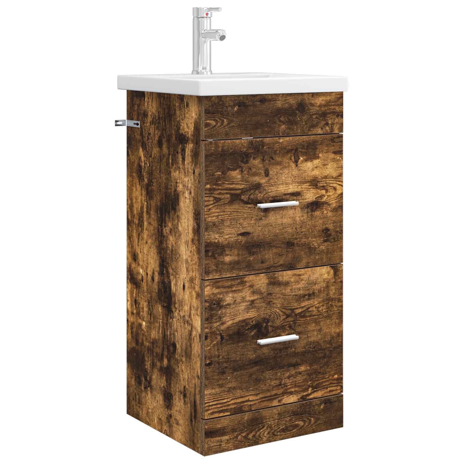 Meuble de salle de bain avec évier Chêne fumé 42 x 40 x 84,5 cm