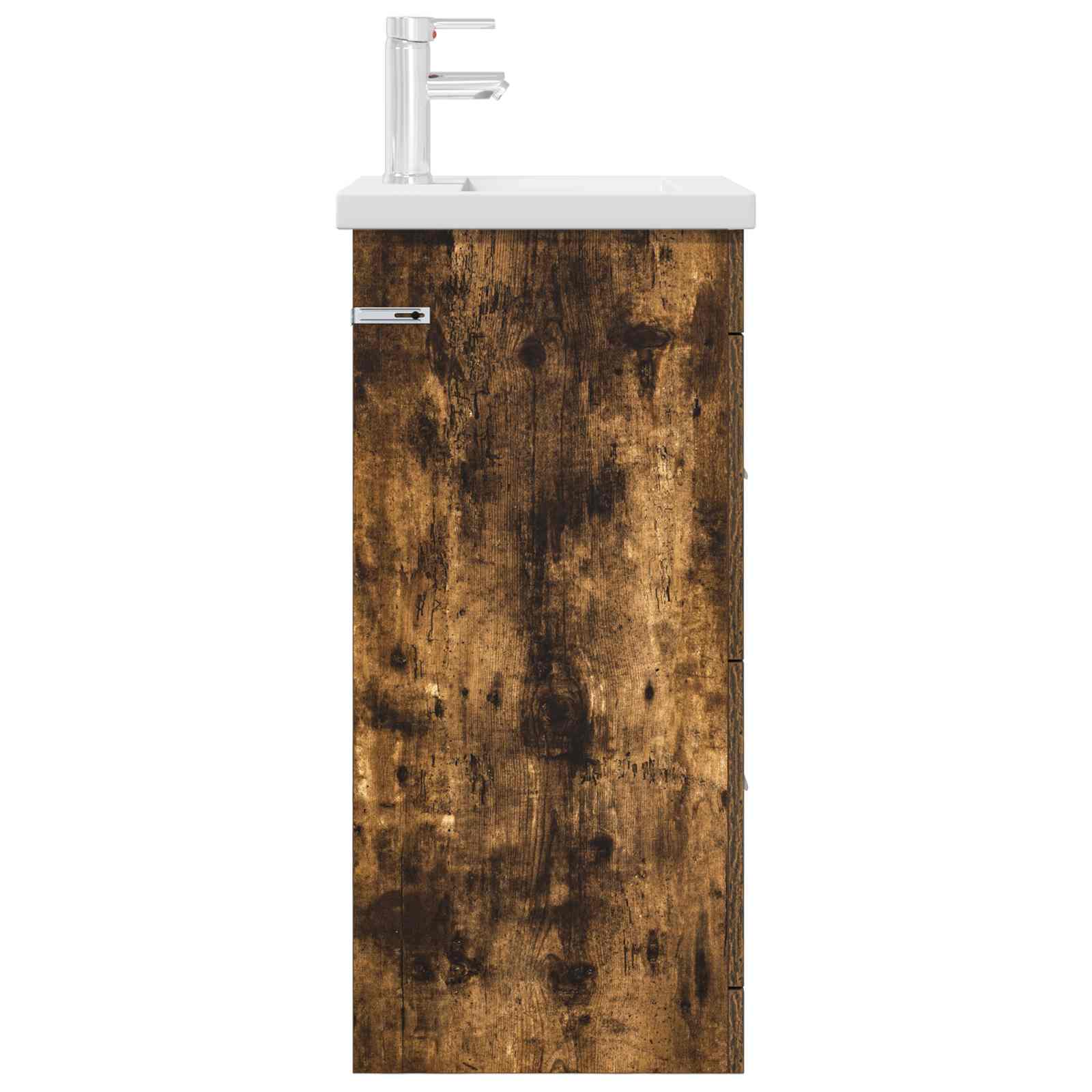 Meuble de salle de bain avec évier Chêne fumé 42 x 40 x 84,5 cm