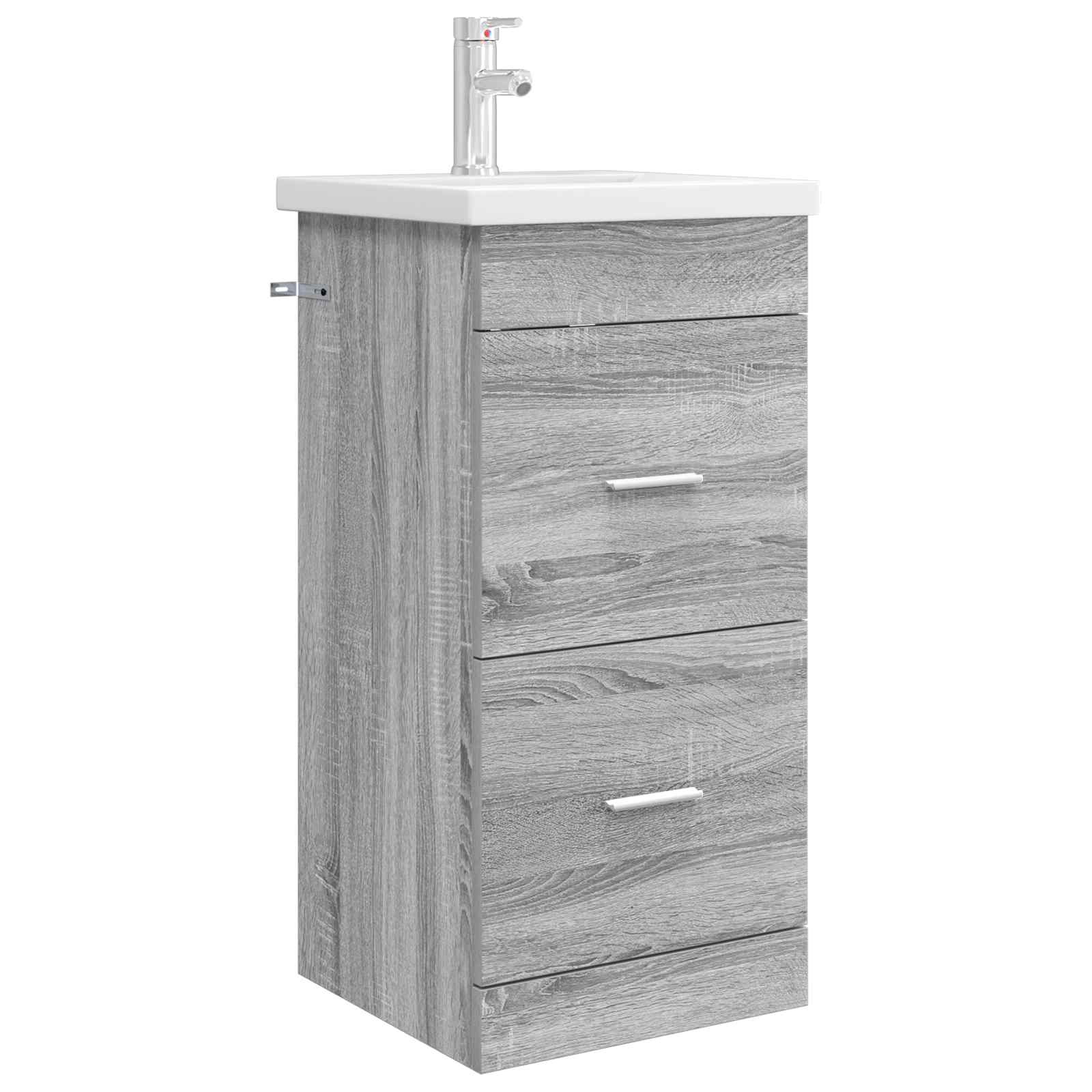 Meuble de salle de bain avec évier Sonoma gris