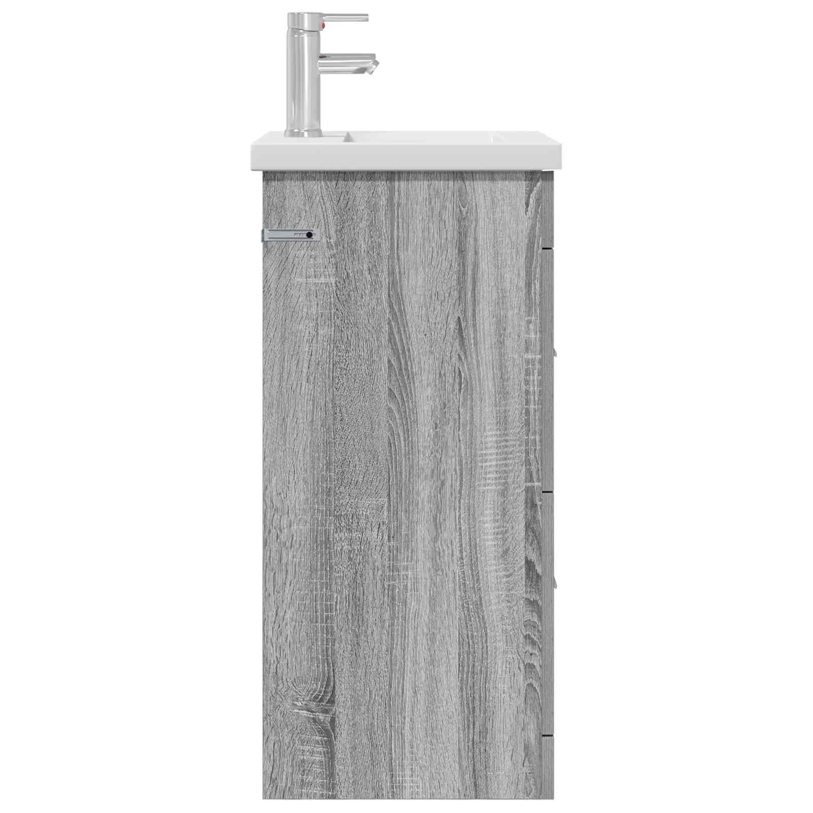 Meuble de salle de bain avec évier Sonoma gris