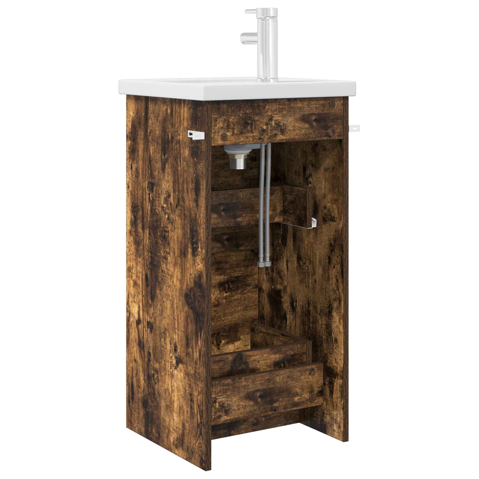 Meuble de salle de bain avec évier Chêne fumé 42 x 40 x 84,5 cm
