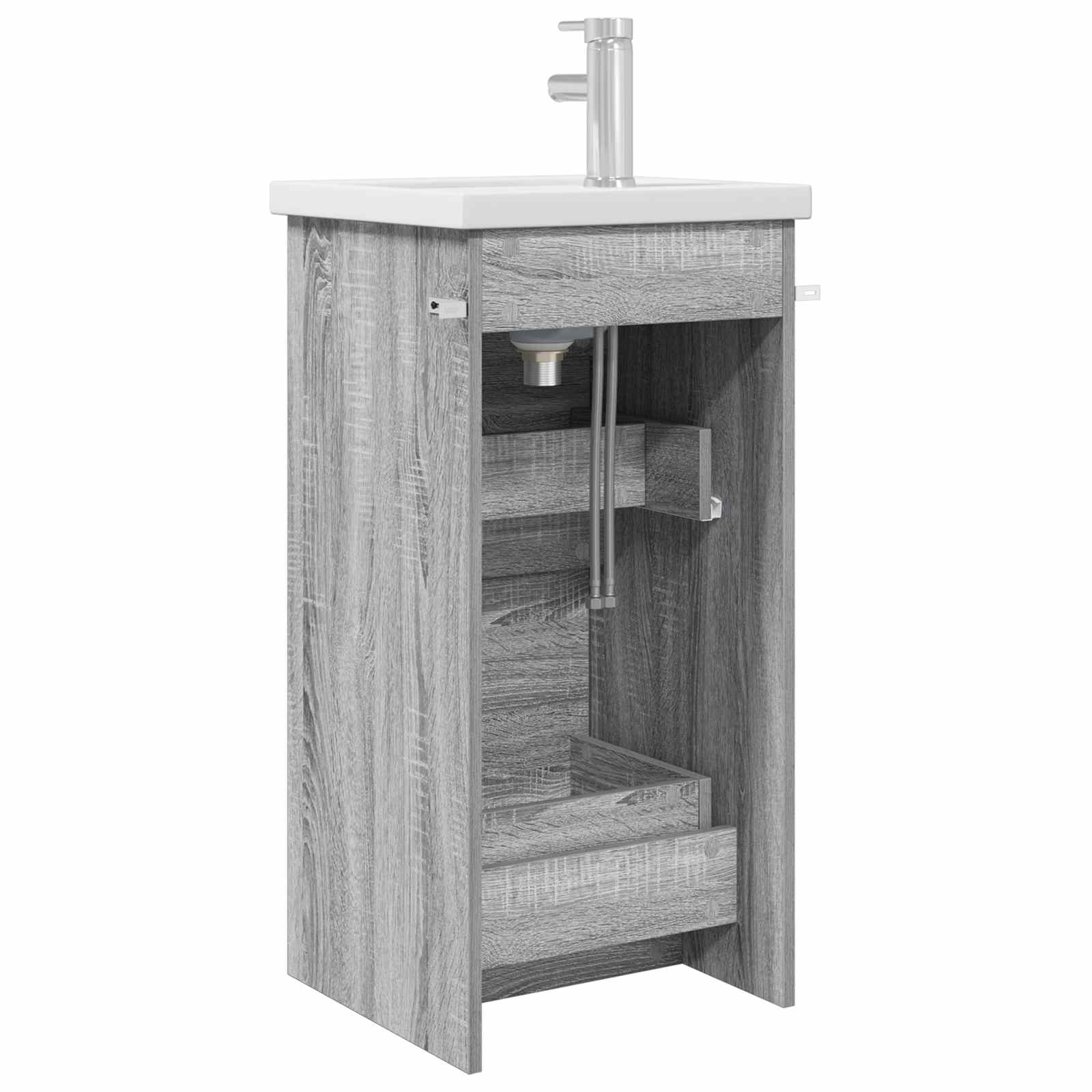 Meuble de salle de bain avec évier Sonoma gris