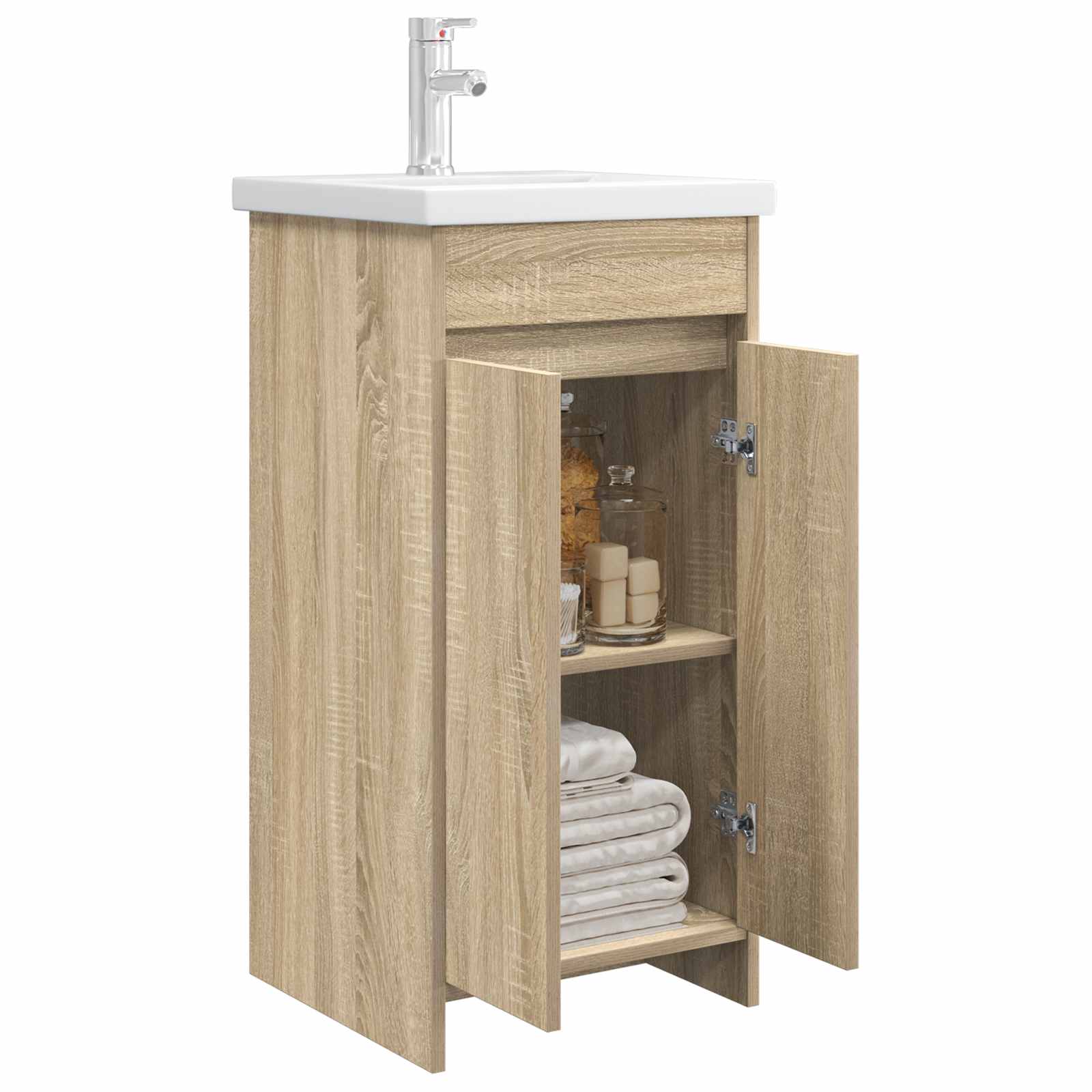 Meuble de salle de bain avec évier Chêne Sonoma