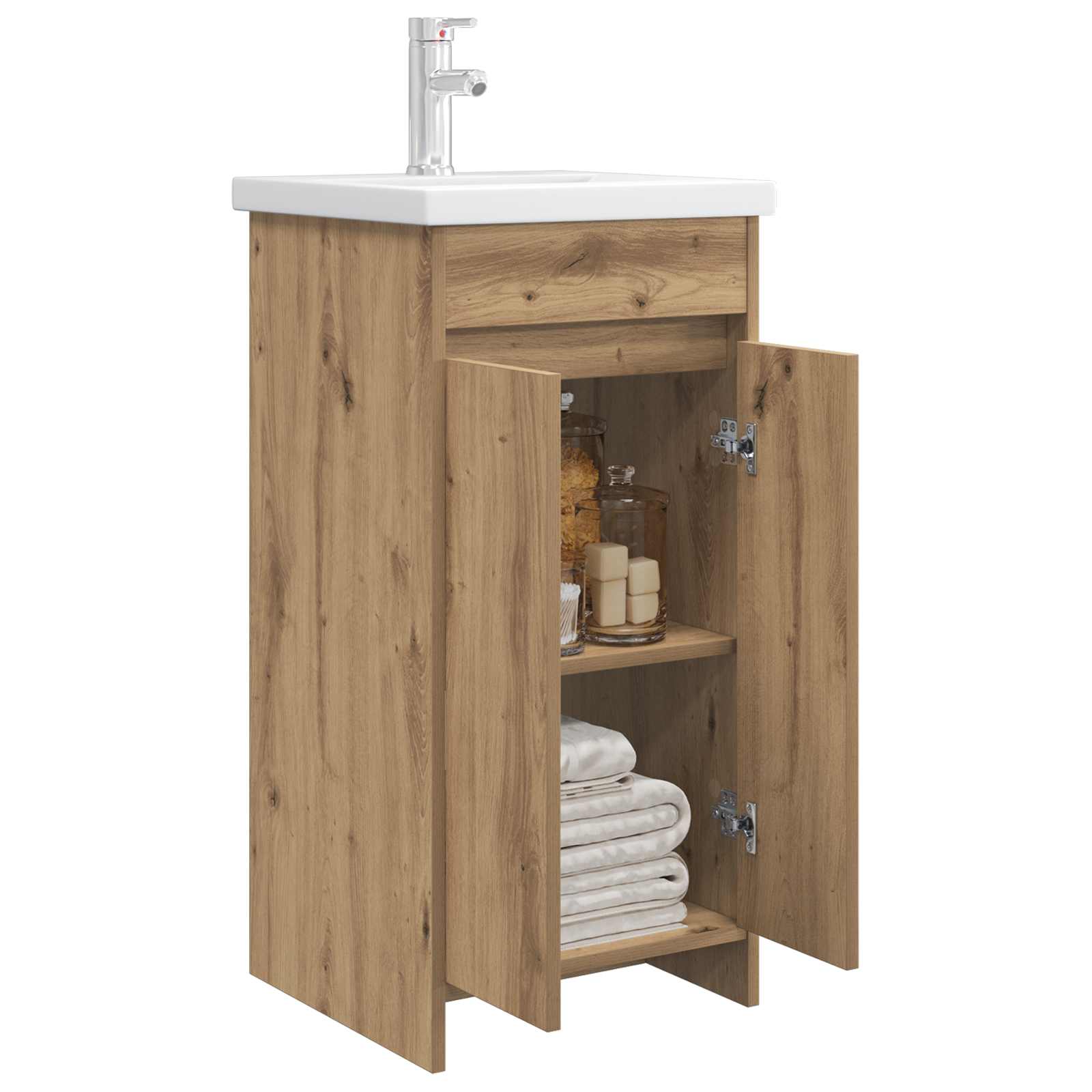 Meuble de salle de bain avec évier Chêne artisanal