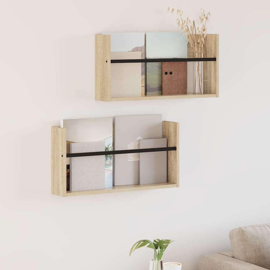 Étagère à magazines 2 pcs Chêne Sonoma 60 x 12 x 30 cm - XIOS