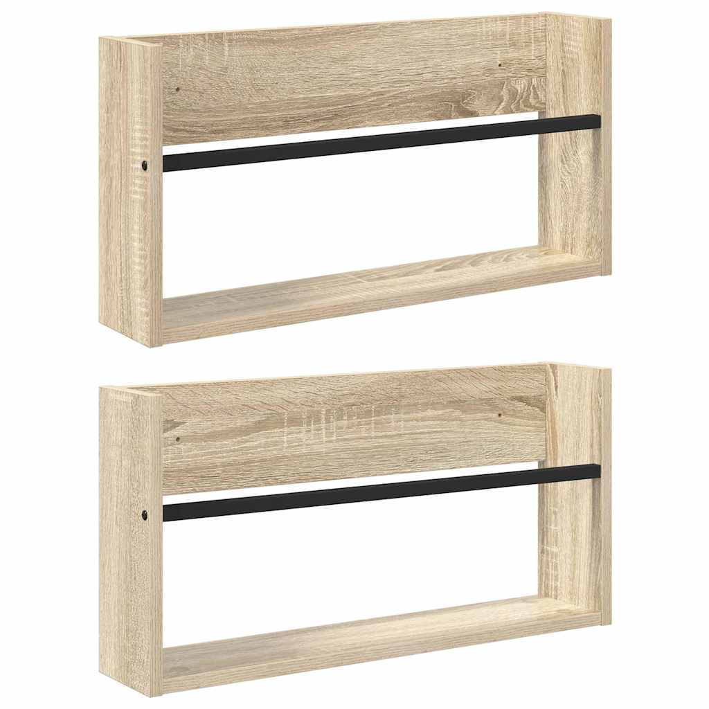 Étagère à magazines 2 pcs Chêne Sonoma 60 x 12 x 30 cm - XIOS