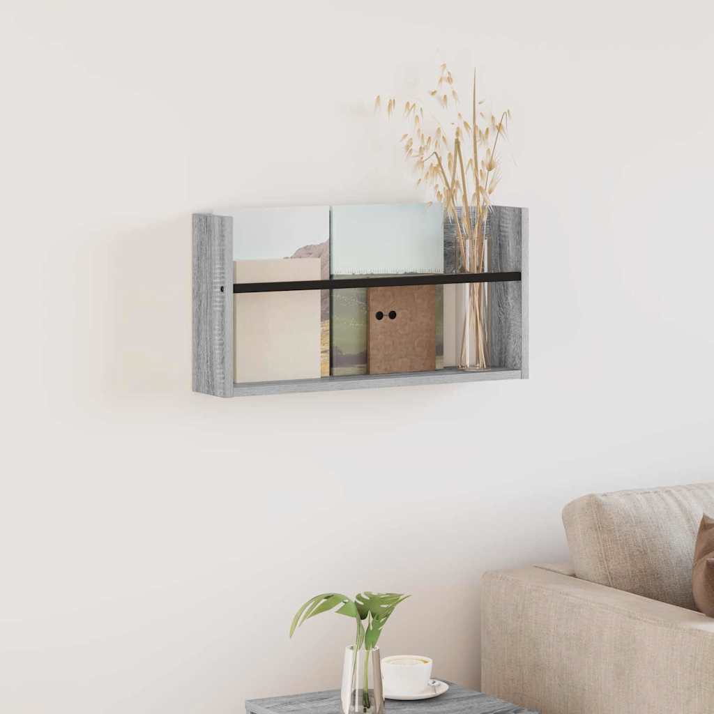 Étagère à magazines avec étagère Gris Sonoma 60 x 12 x 30 cm - XIOS