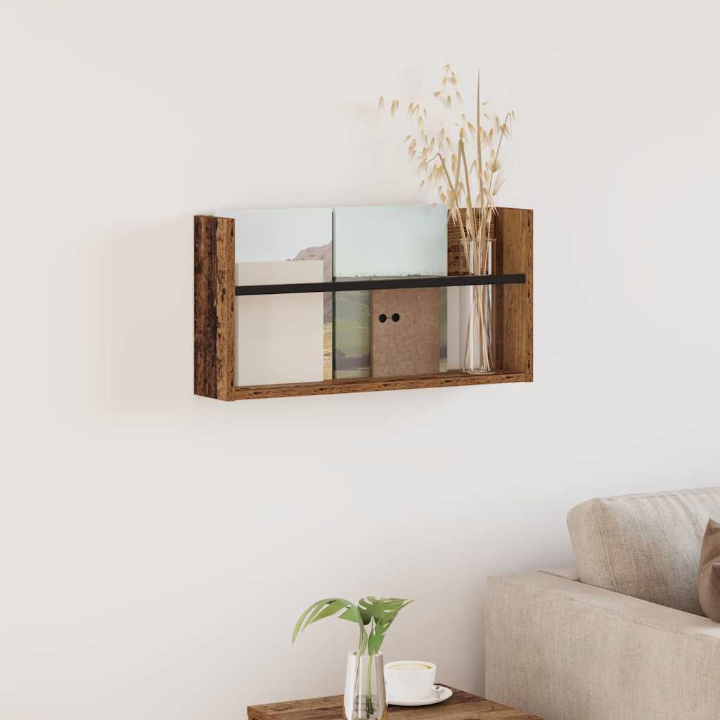 Étagère à magazines avec étagère Bois ancien 60 x 12 x 30 cm - XIOS