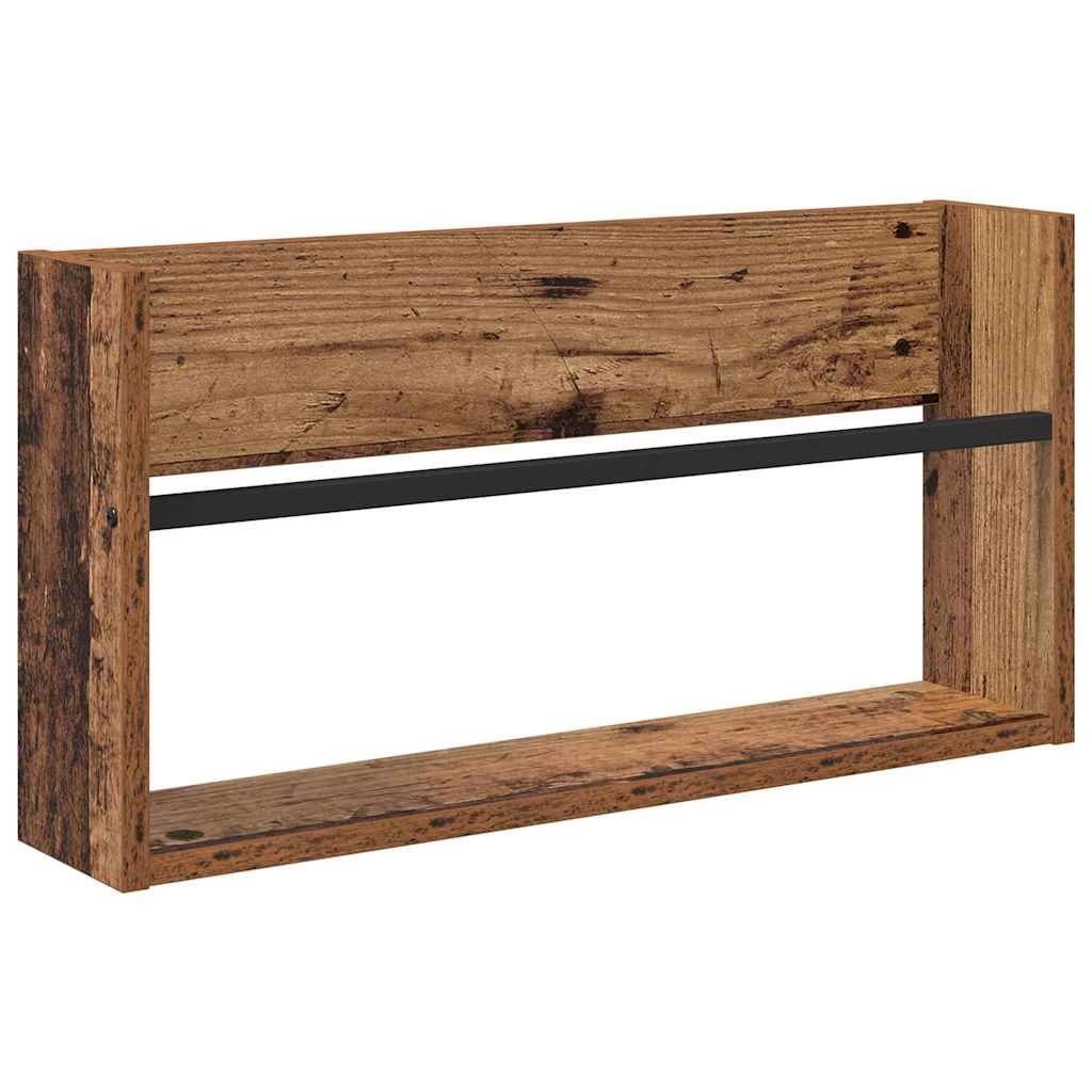 Étagère à magazines avec étagère Bois ancien 60 x 12 x 30 cm - XIOS