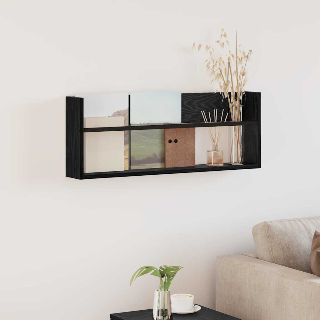 Étagère à magazines avec étagère Chêne noir 80 x 12 x 30 cm - XIOS