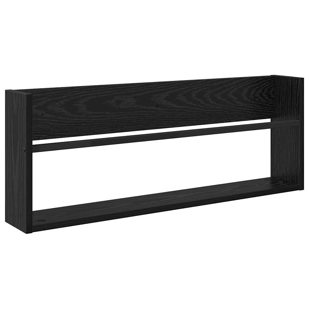 Étagère à magazines avec étagère Chêne noir 80 x 12 x 30 cm - XIOS