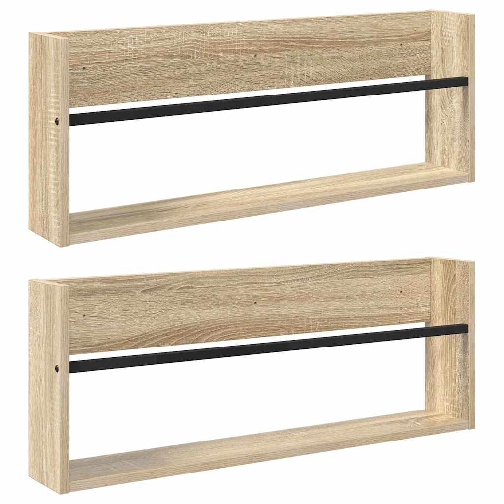 Étagère à magazines 2 pcs Chêne Sonoma 80 x 12 x 30 cm - XIOS