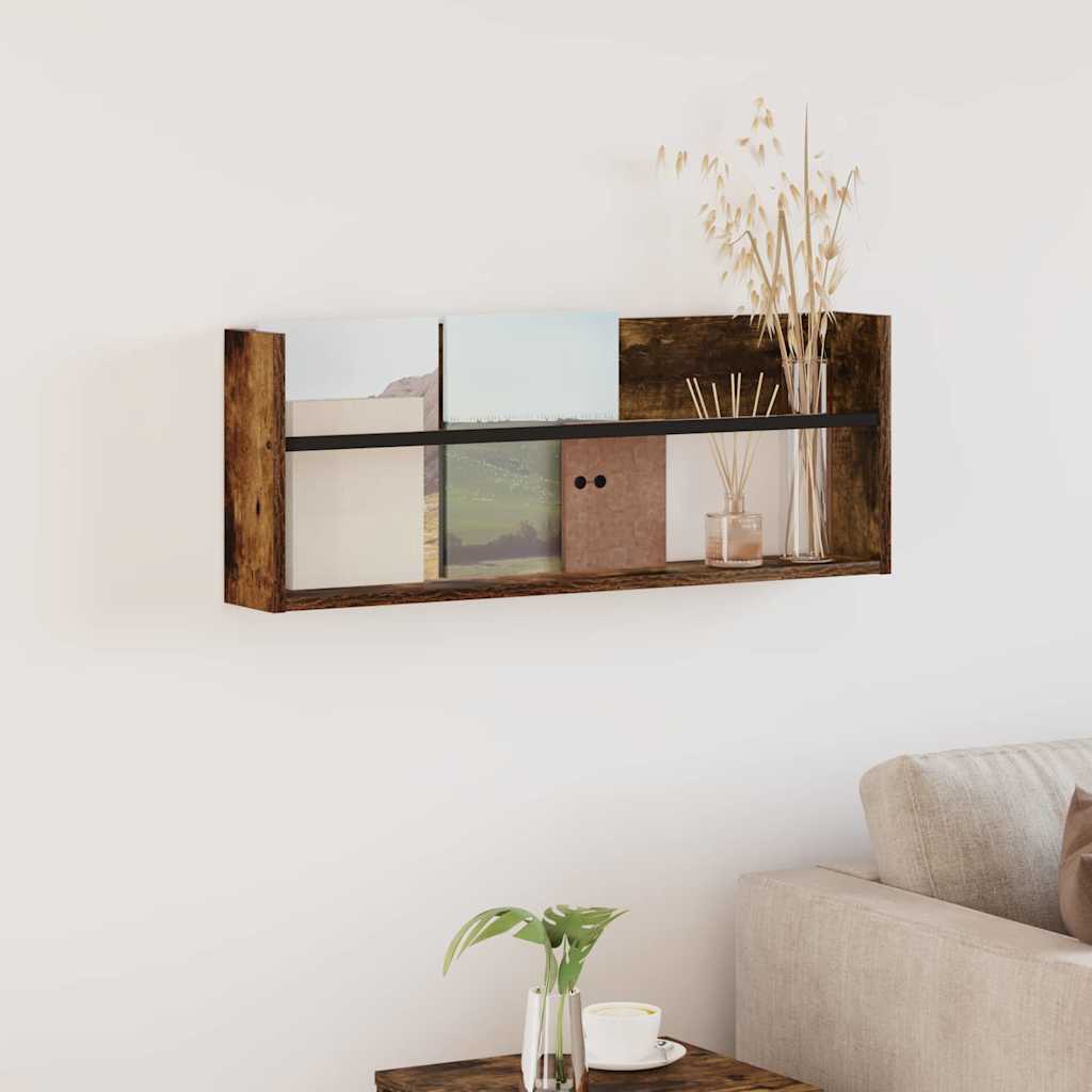 Étagère à magazines avec étagère Chêne fumé 80 x 12 x 30 cm - XIOS